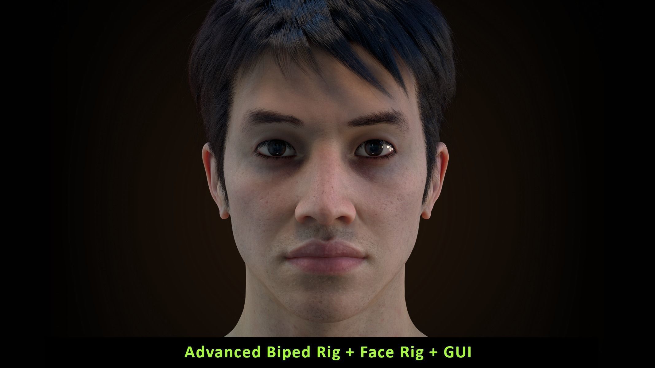 Cinematic Male 003 - Advanced Body Rig - Face Rig - GUI