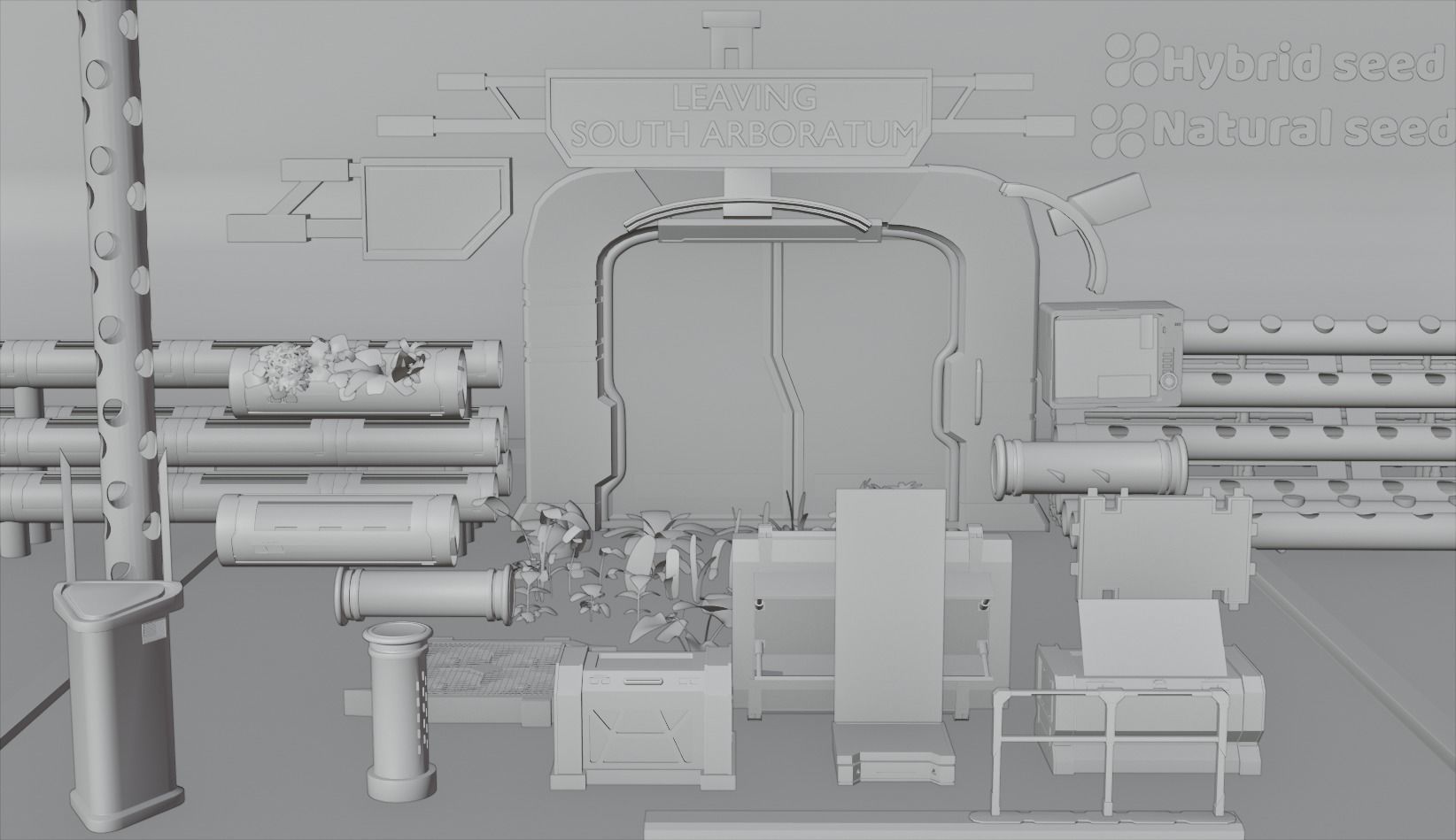 30  Low poly Sci-Fi Props Kitbash set Low-poly 3D model_1