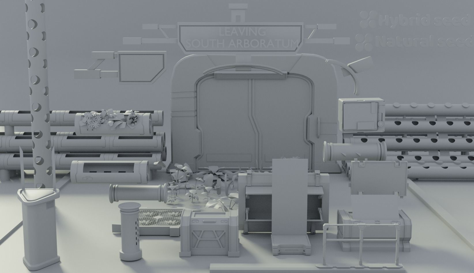 30  Low poly Sci-Fi Props Kitbash set Low-poly 3D model_4