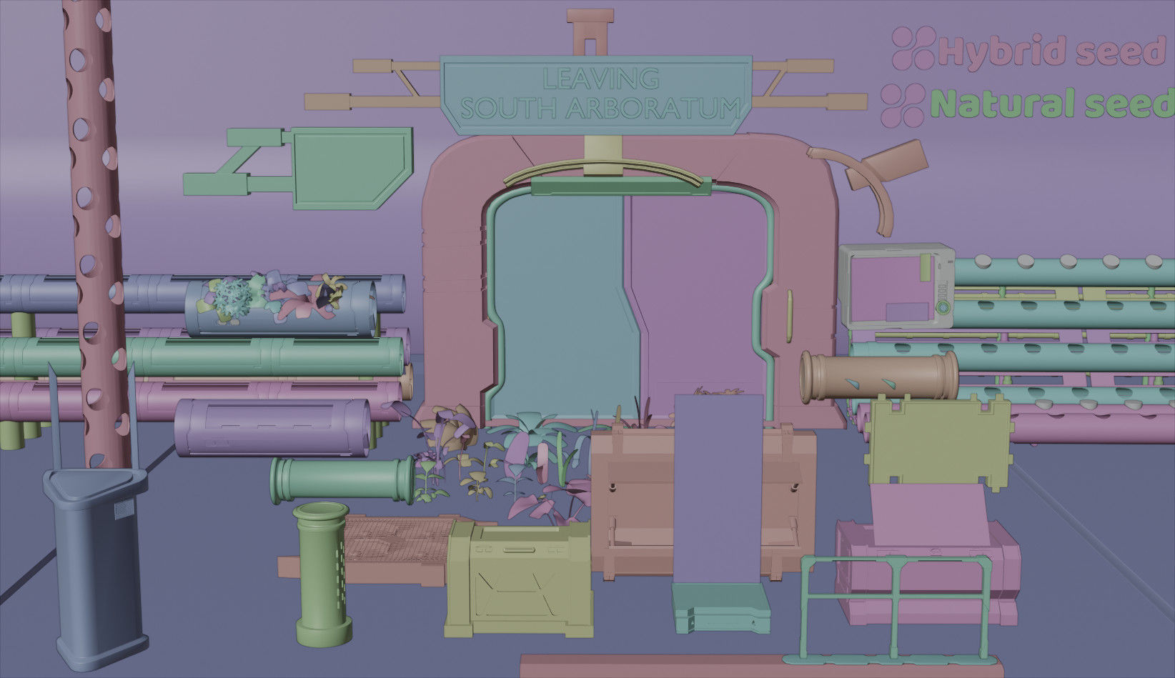 30  Low poly Sci-Fi Props Kitbash set Low-poly 3D model_2