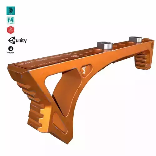 Angled Foregrip Set-01 Low-poly 3D model