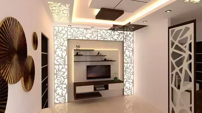 Modren Living Area 3D model