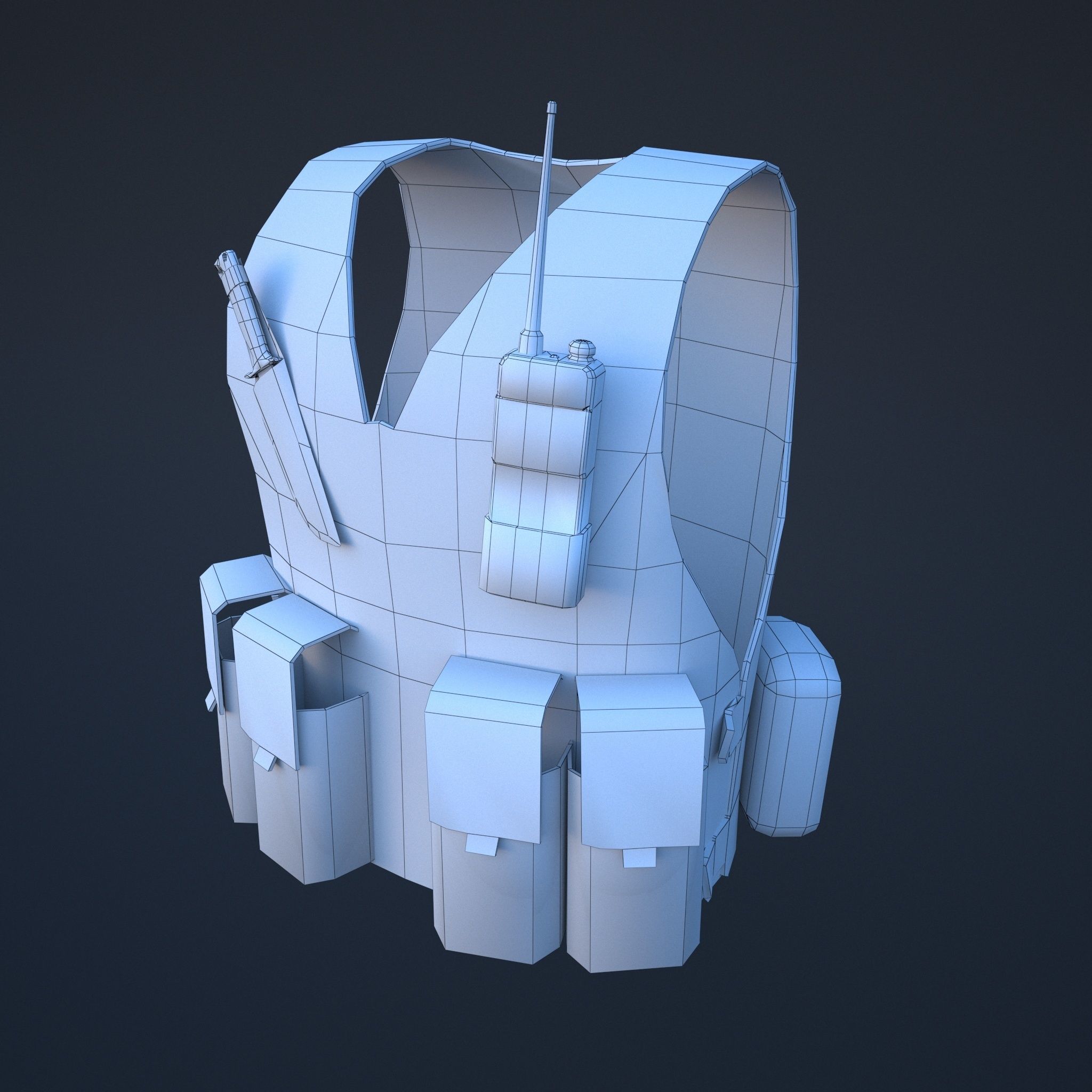 vest1 vest with radio Low-poly 3D model_7