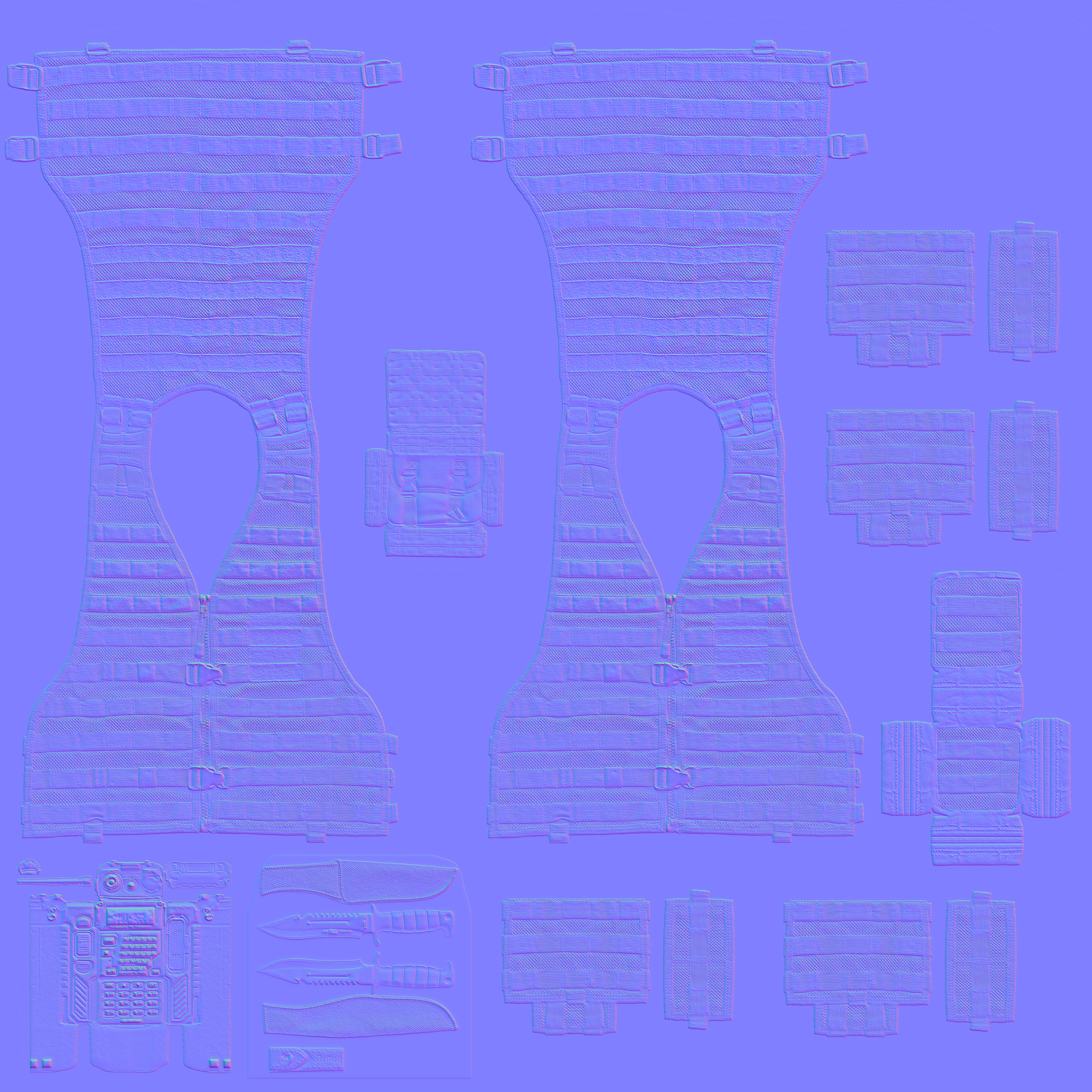 vest1 vest with radio Low-poly 3D model_10