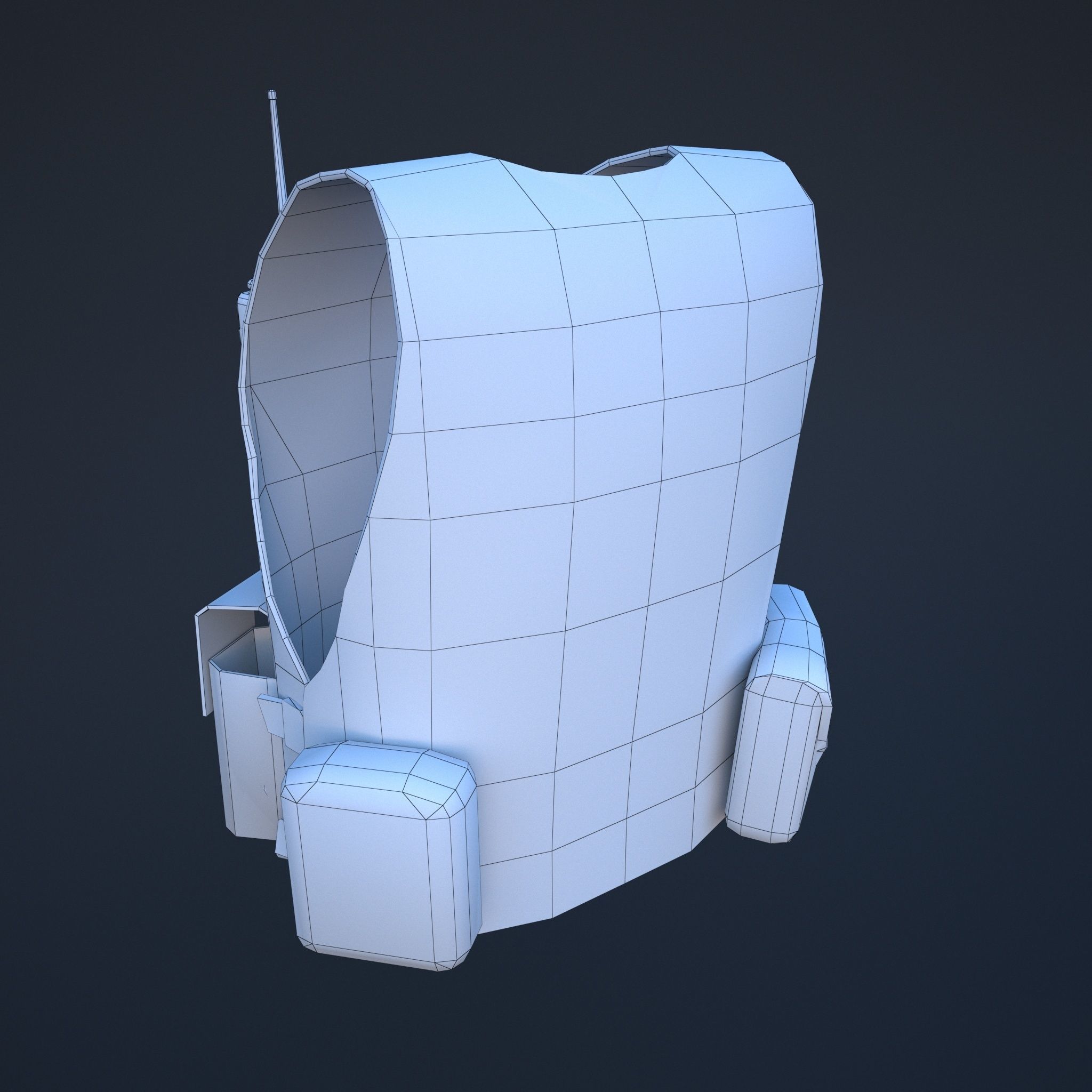 vest1 vest with radio Low-poly 3D model_5