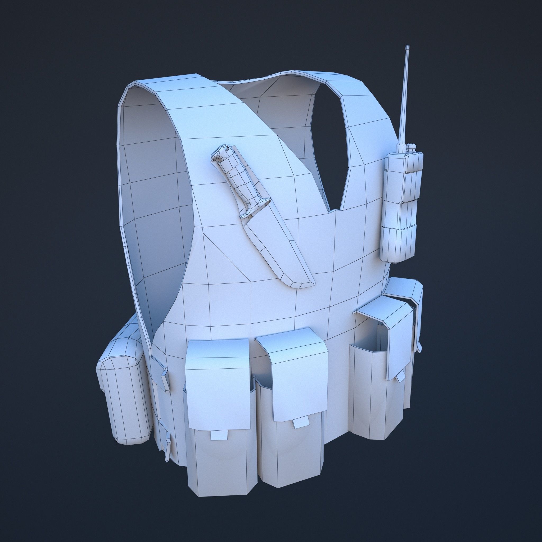 vest1 vest with radio Low-poly 3D model_6
