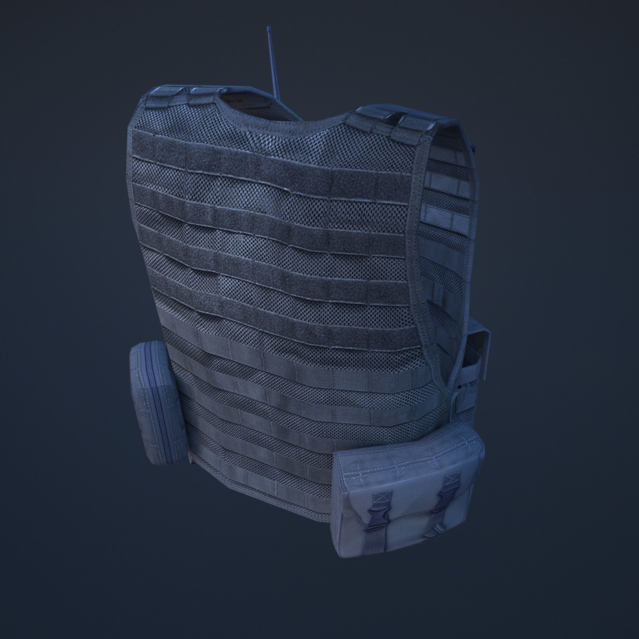 vest1 vest with radio Low-poly 3D model_2