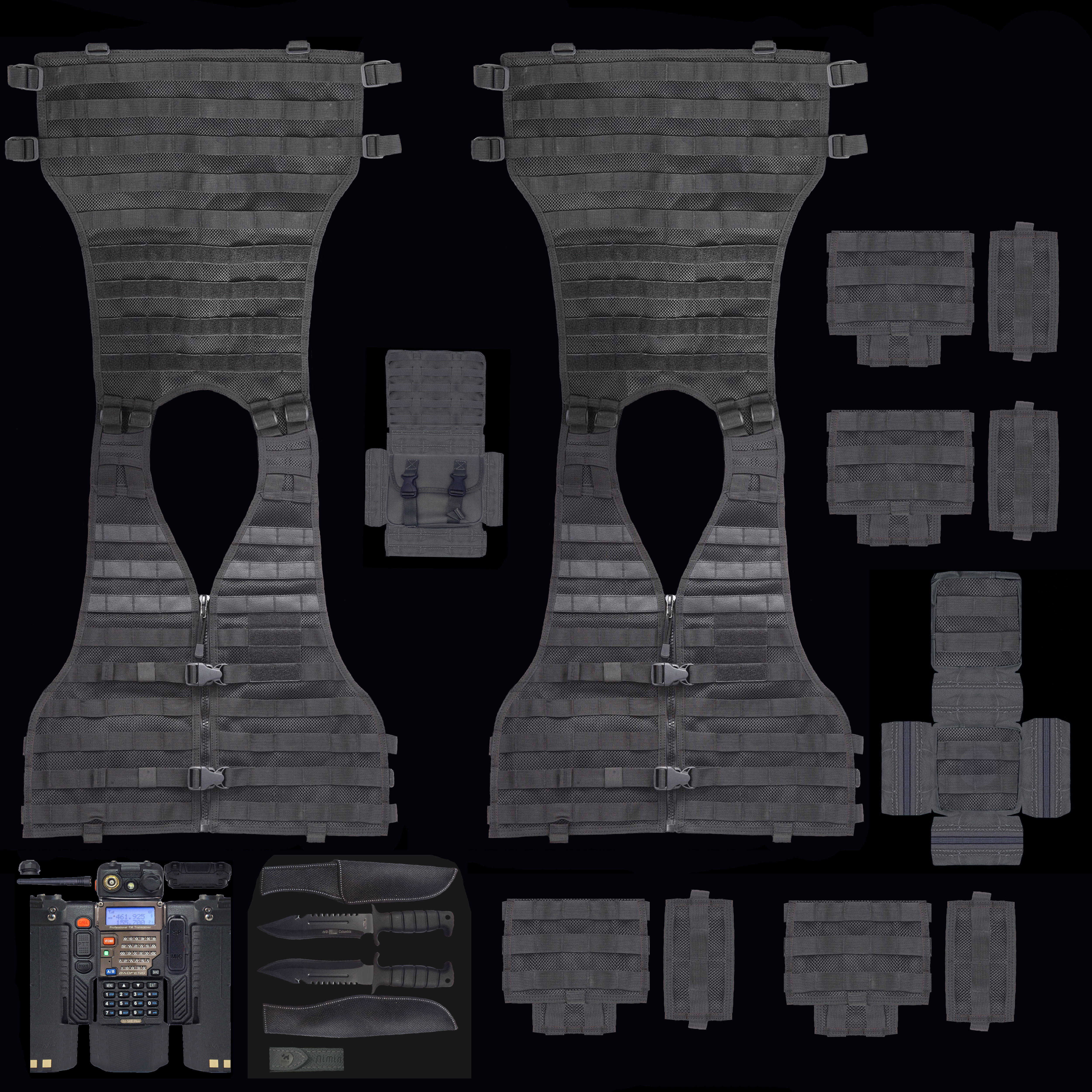 vest1 vest with radio Low-poly 3D model_9