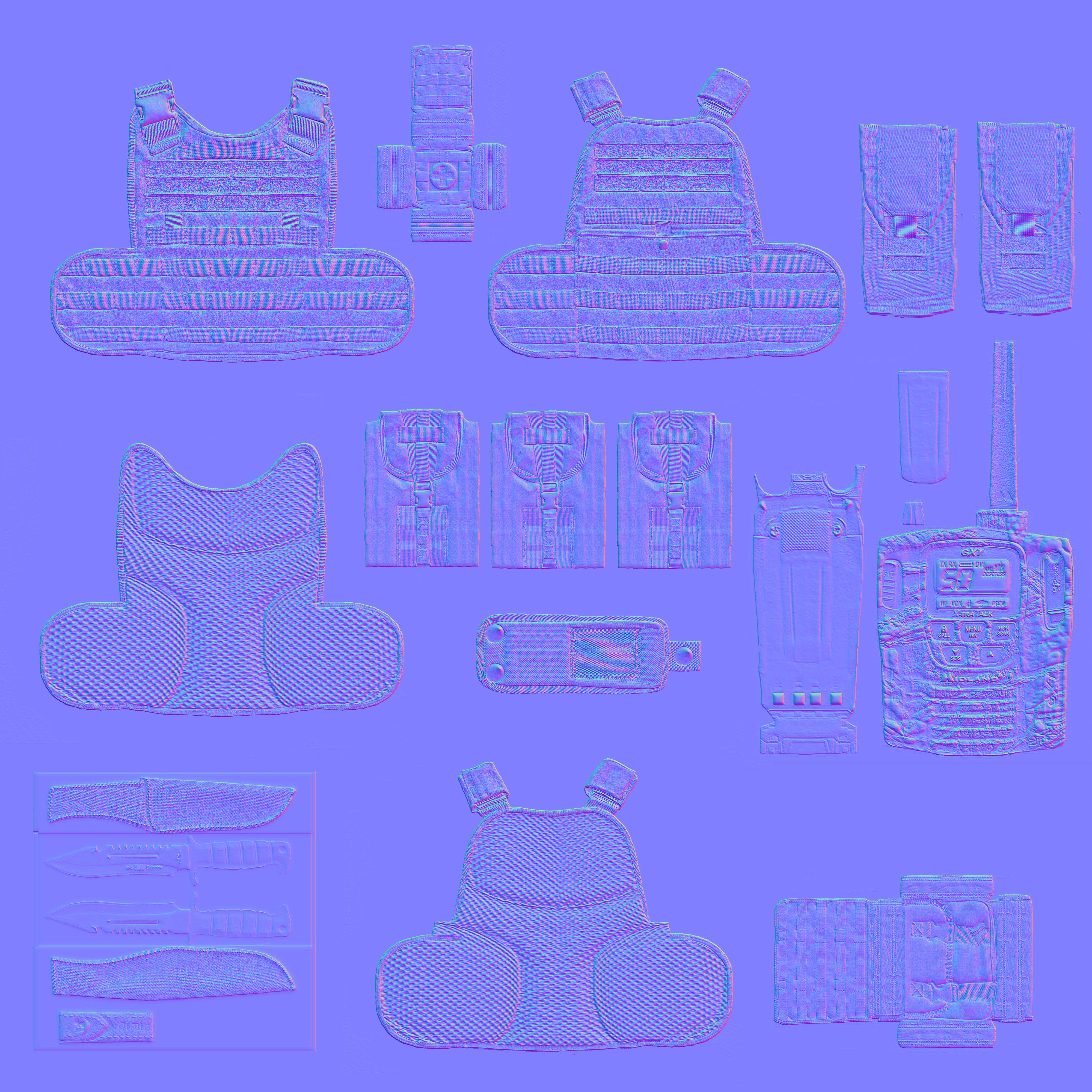 body armor Low-poly 3D model_12