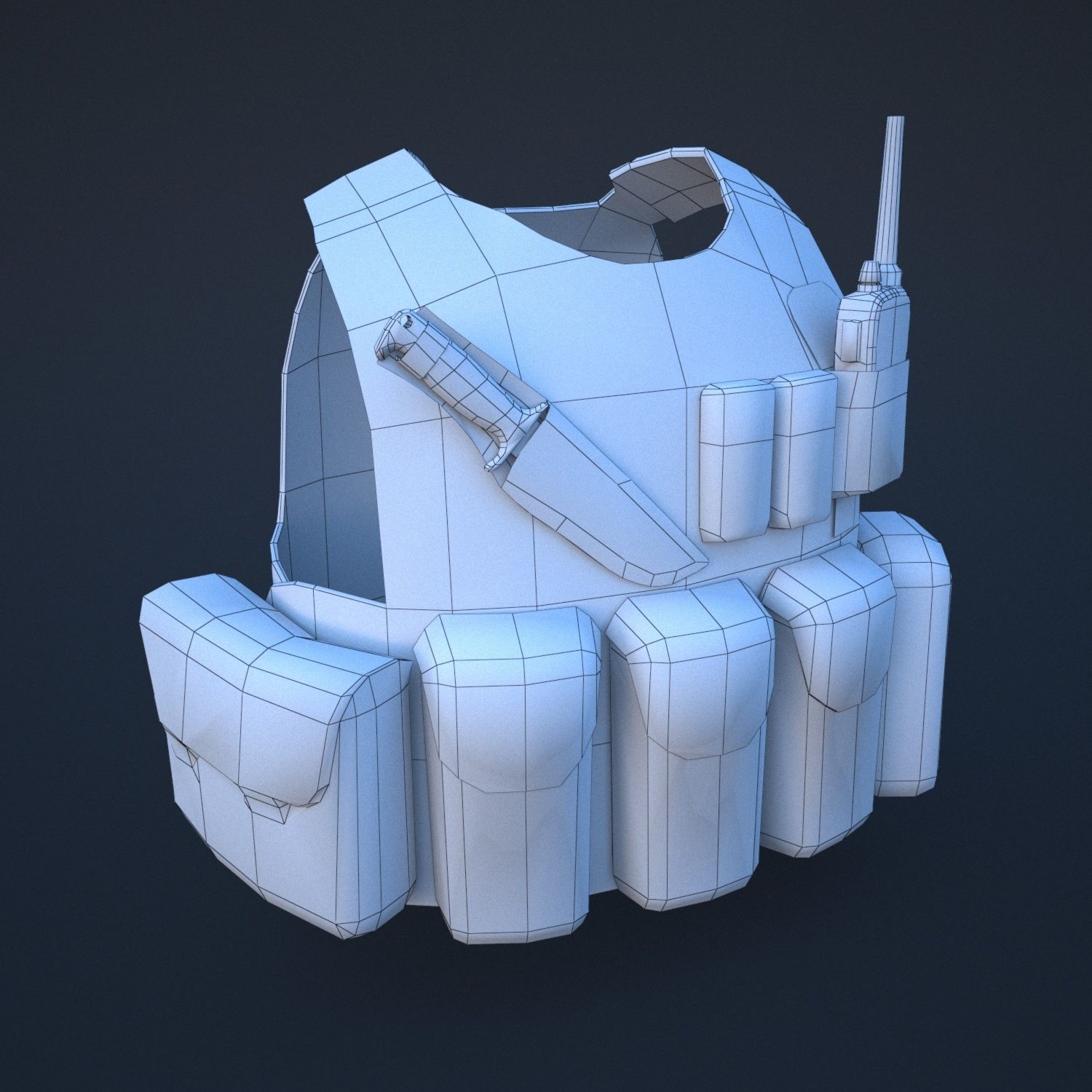 body armor Low-poly 3D model_5
