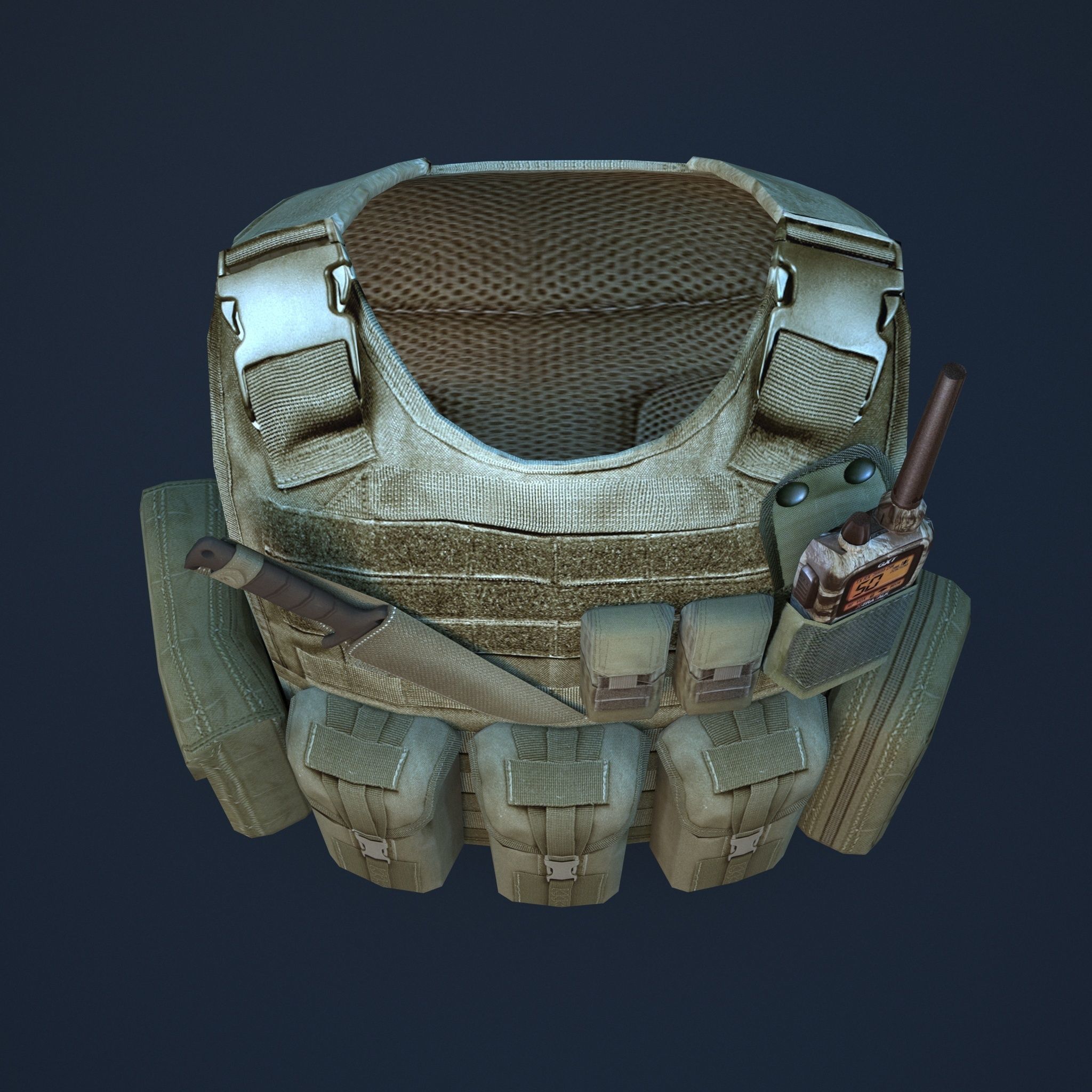 body armor Low-poly 3D model_3