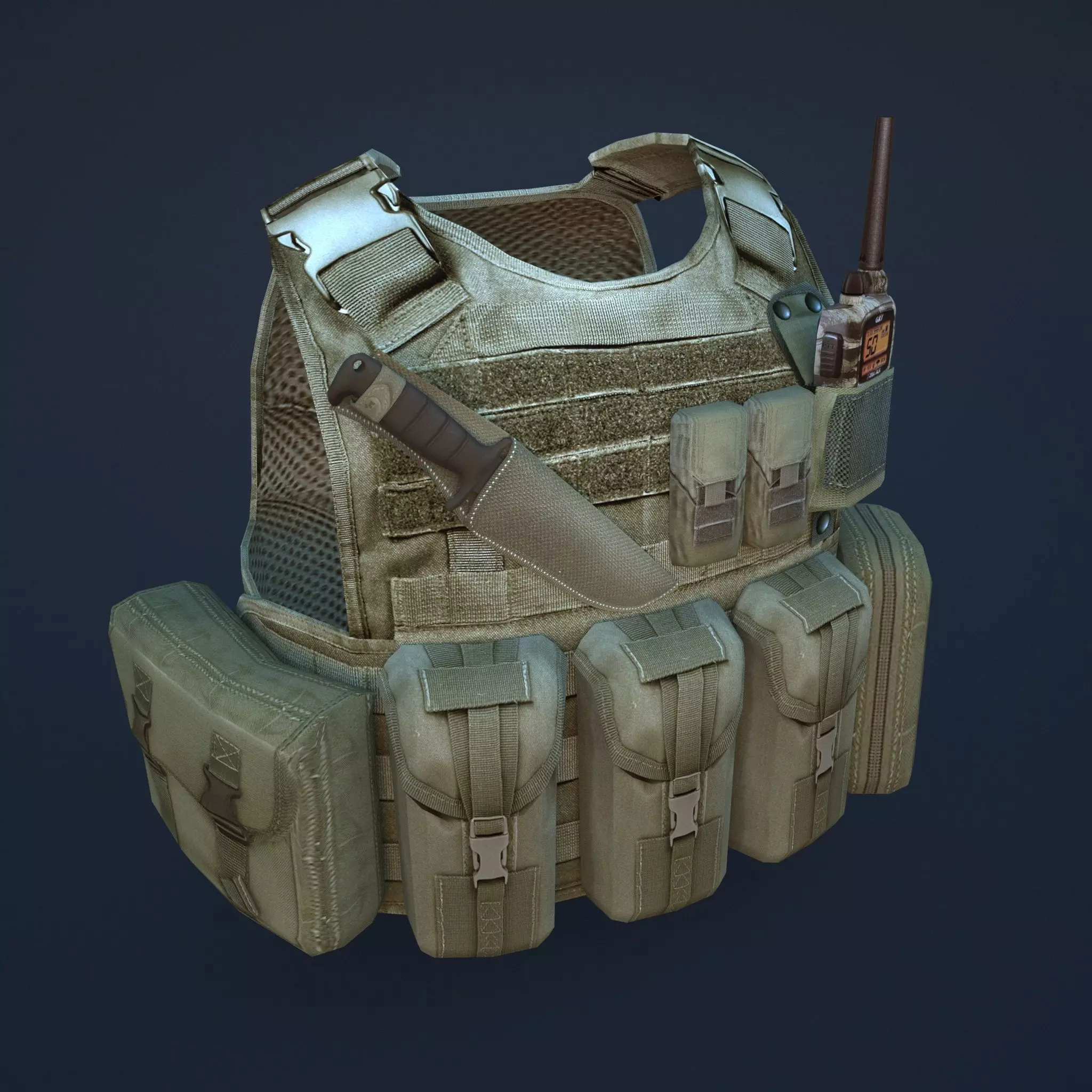 body armor Low-poly 3D model_0