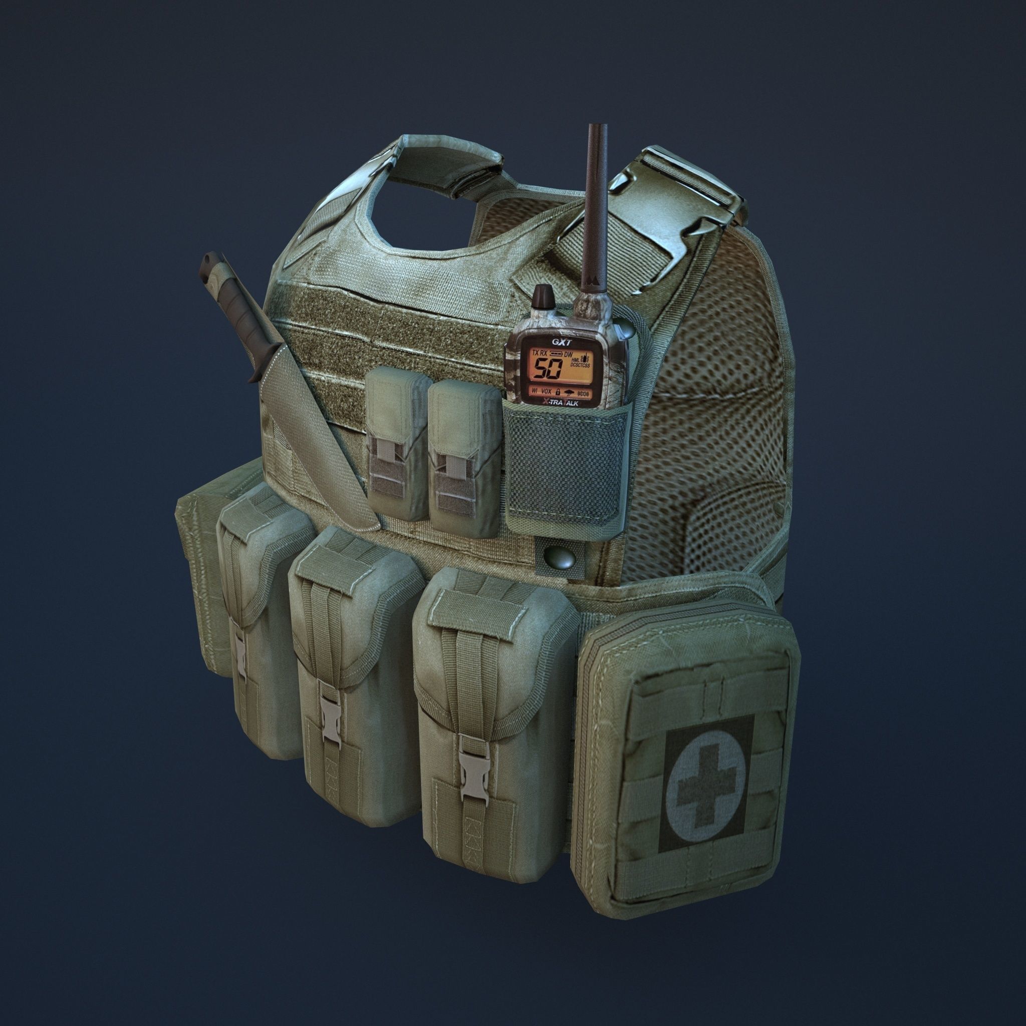 body armor Low-poly 3D model_1