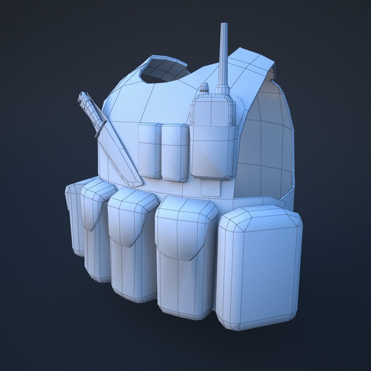 body armor Low-poly 3D model_6