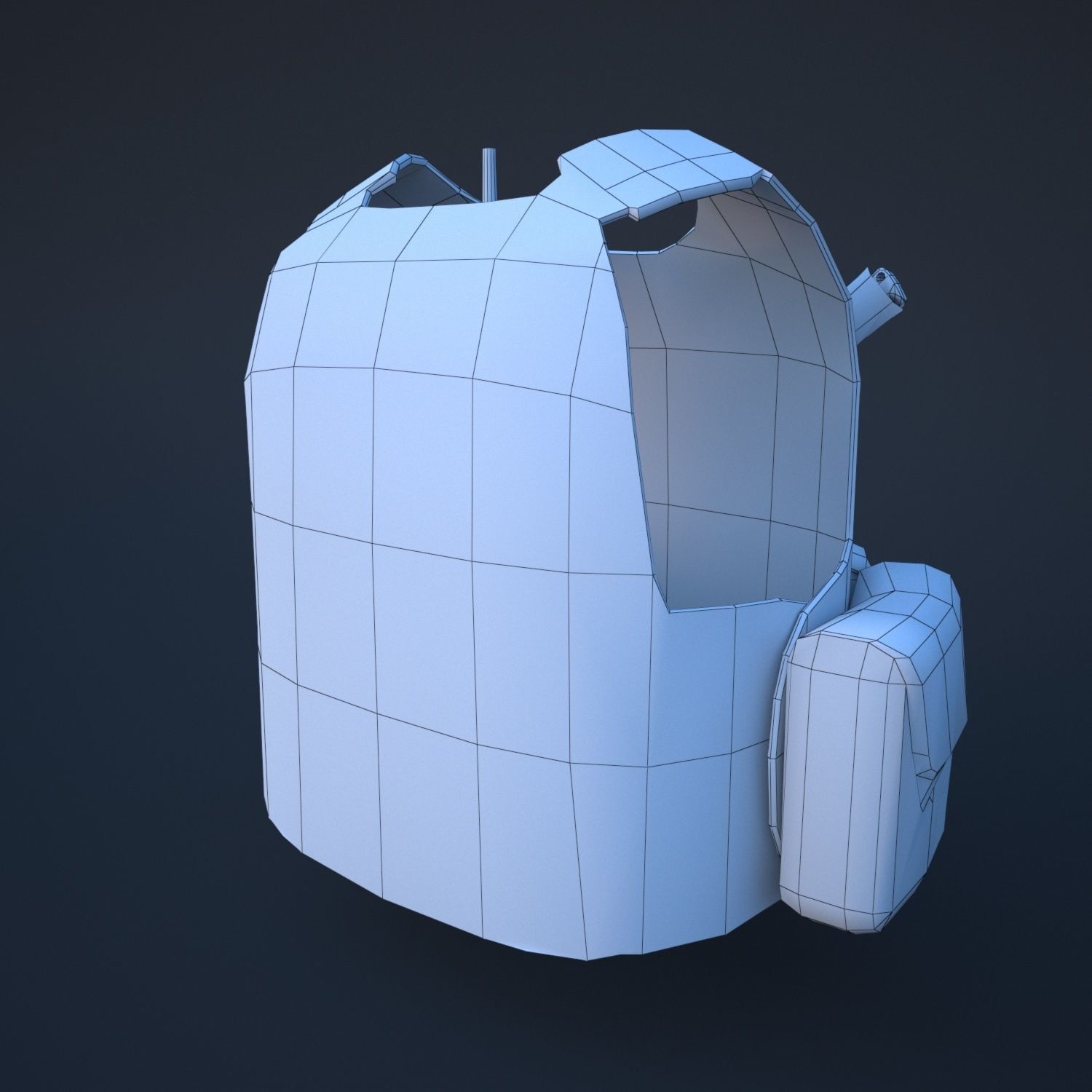 body armor Low-poly 3D model_7