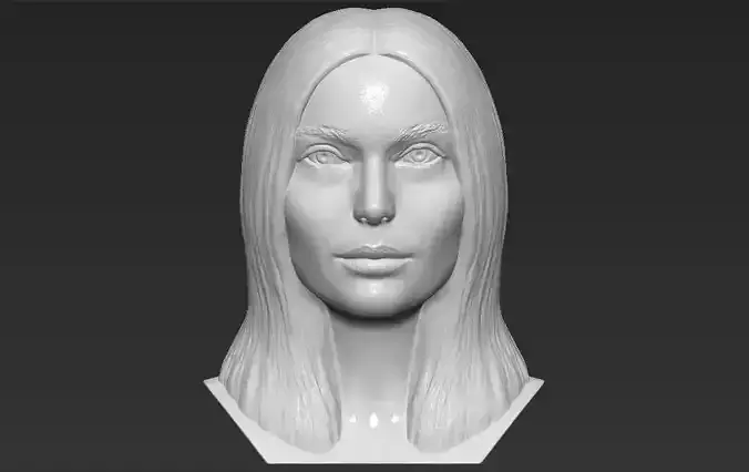 Natalie Portman bust 3D printing ready stl obj formats 3D print model