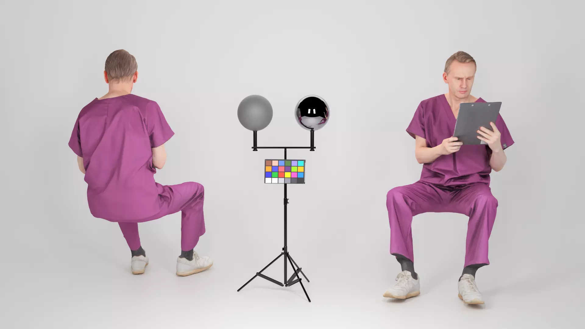 Surgeon is sitting and reading documents 156 Low-poly 3D model_0