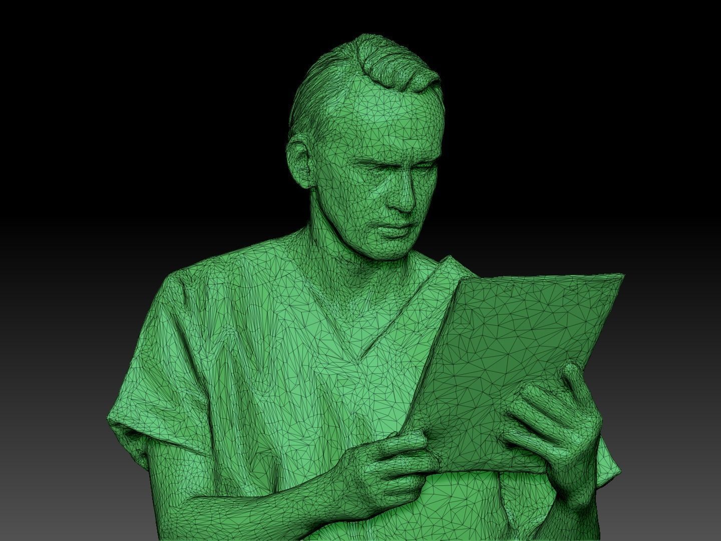 Surgeon is sitting and reading documents 156 Low-poly 3D model_6