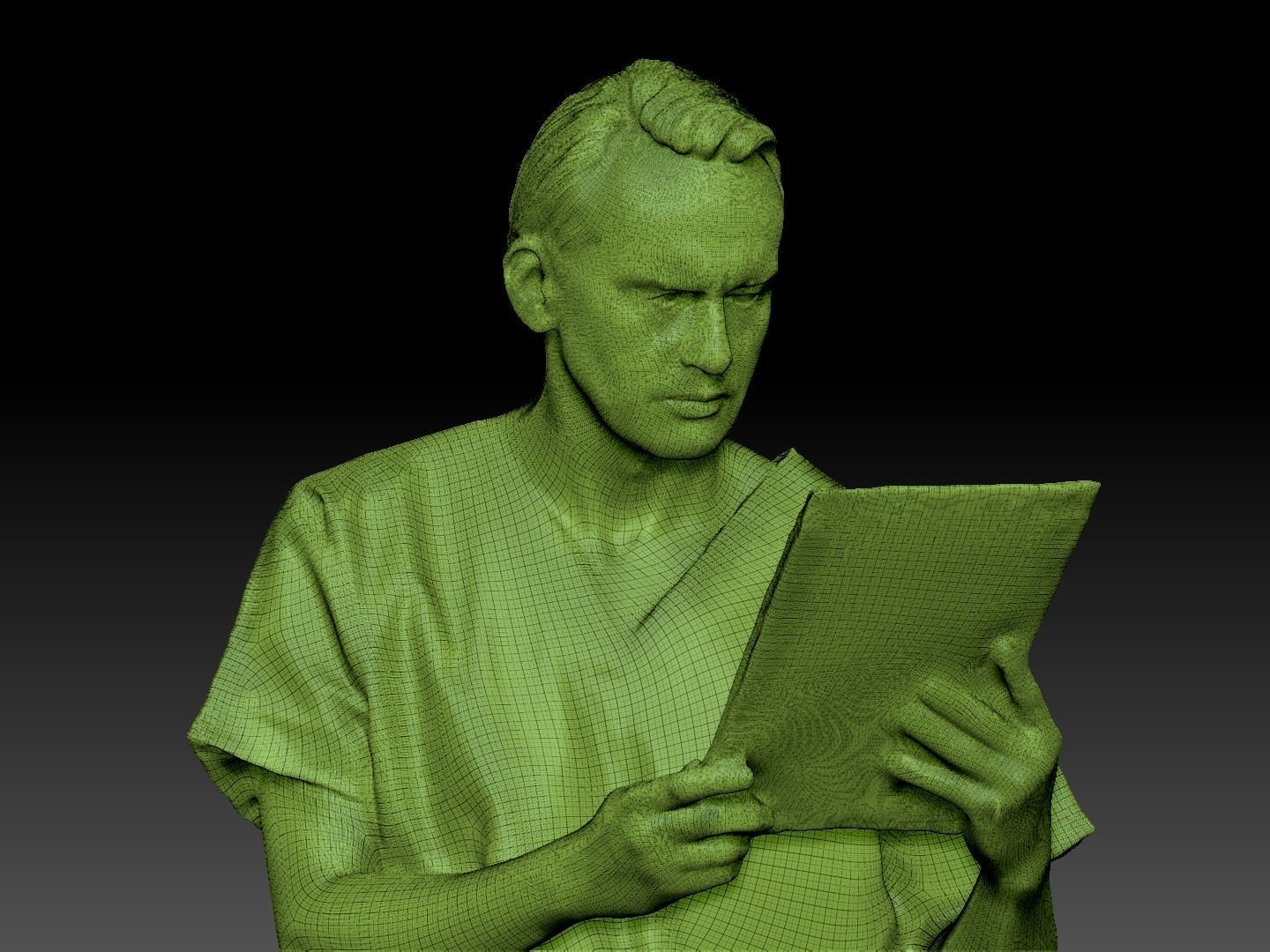 Surgeon is sitting and reading documents 156 Low-poly 3D model_4