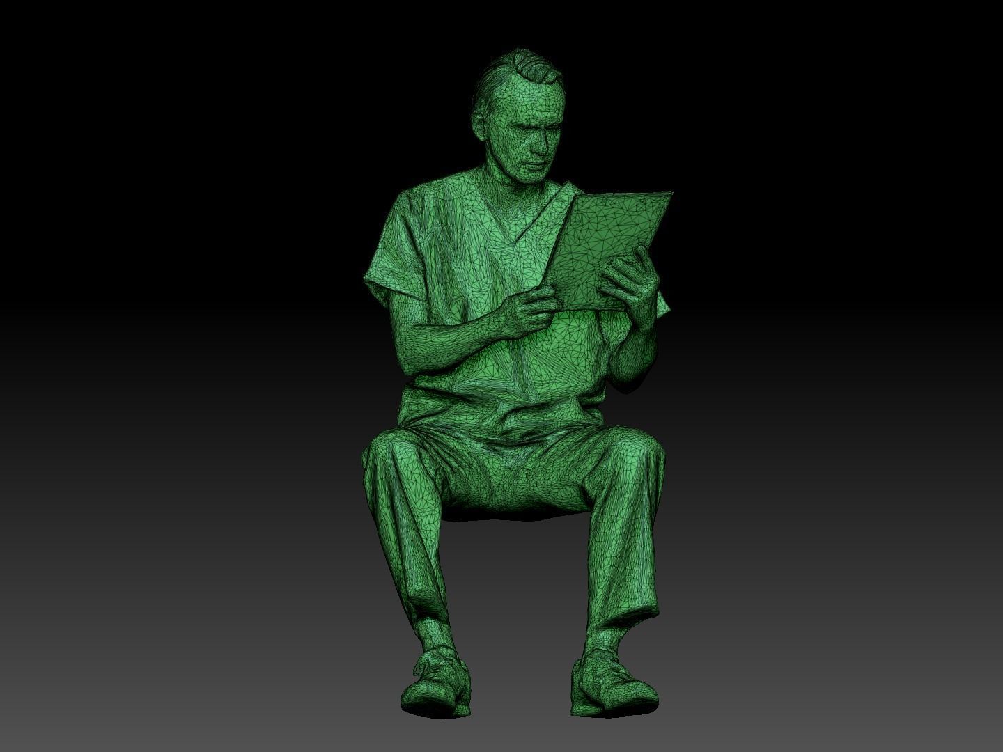 Surgeon is sitting and reading documents 156 Low-poly 3D model_7