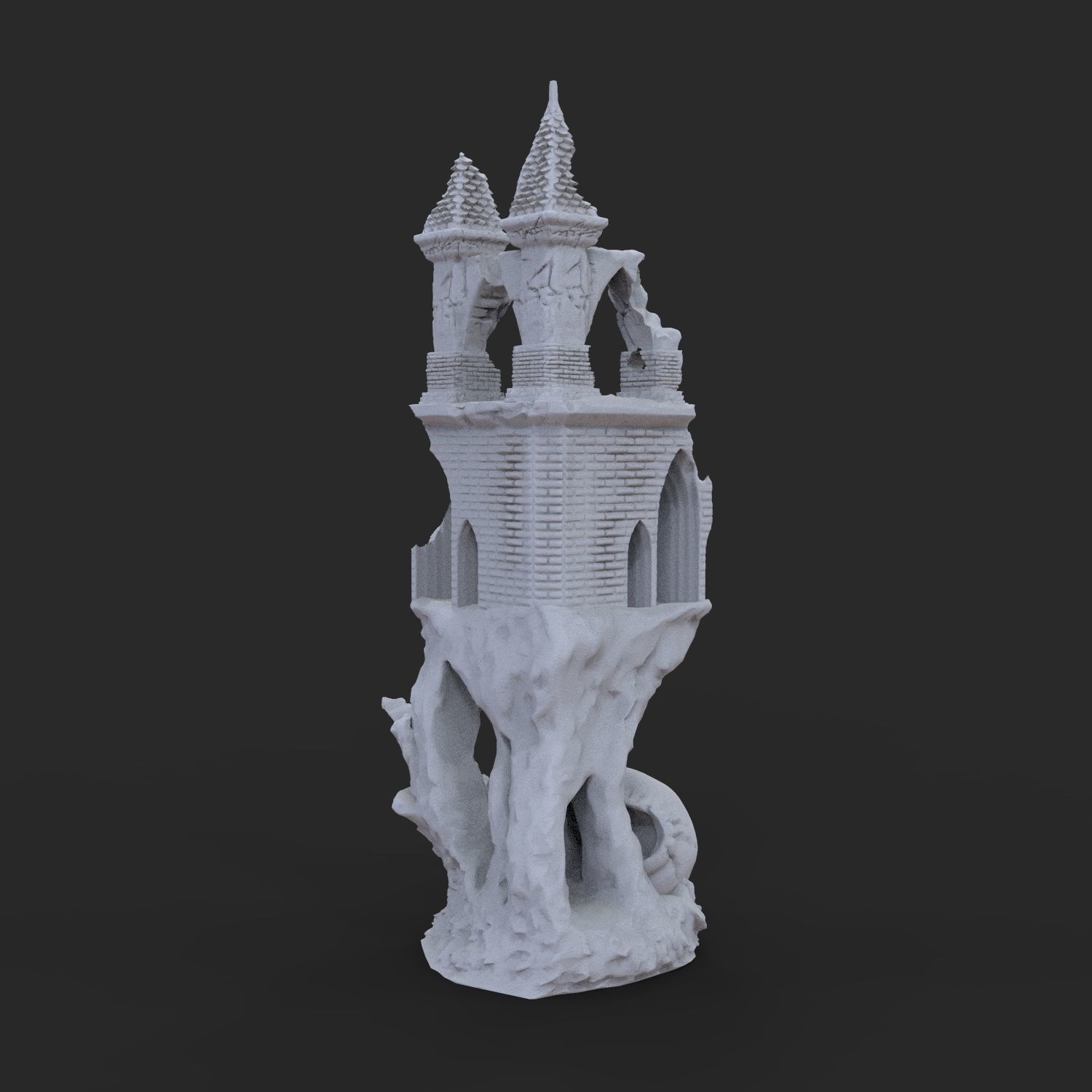 ANCIENT RAVEN CASTLE 3D print model_13