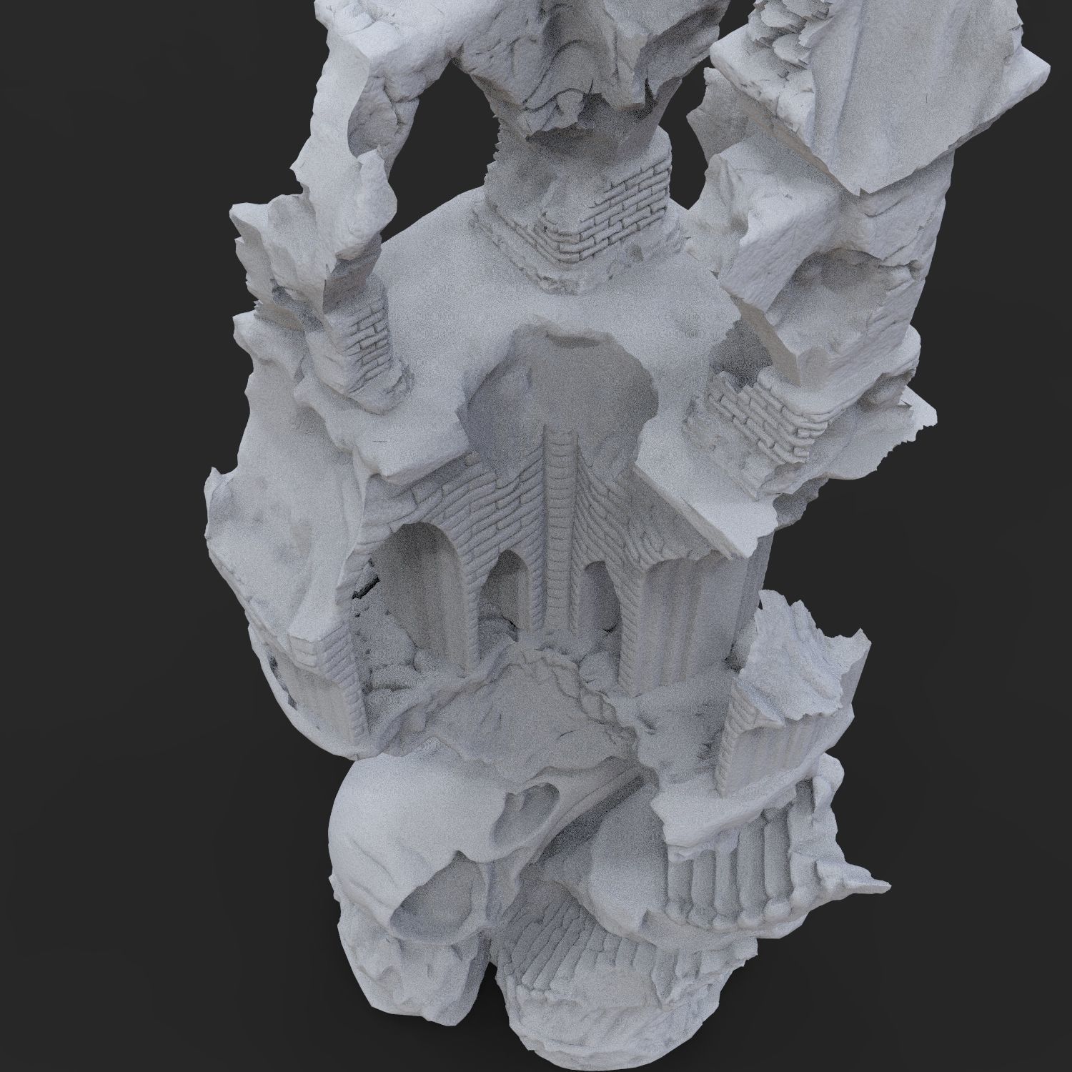 ANCIENT RAVEN CASTLE 3D print model_27