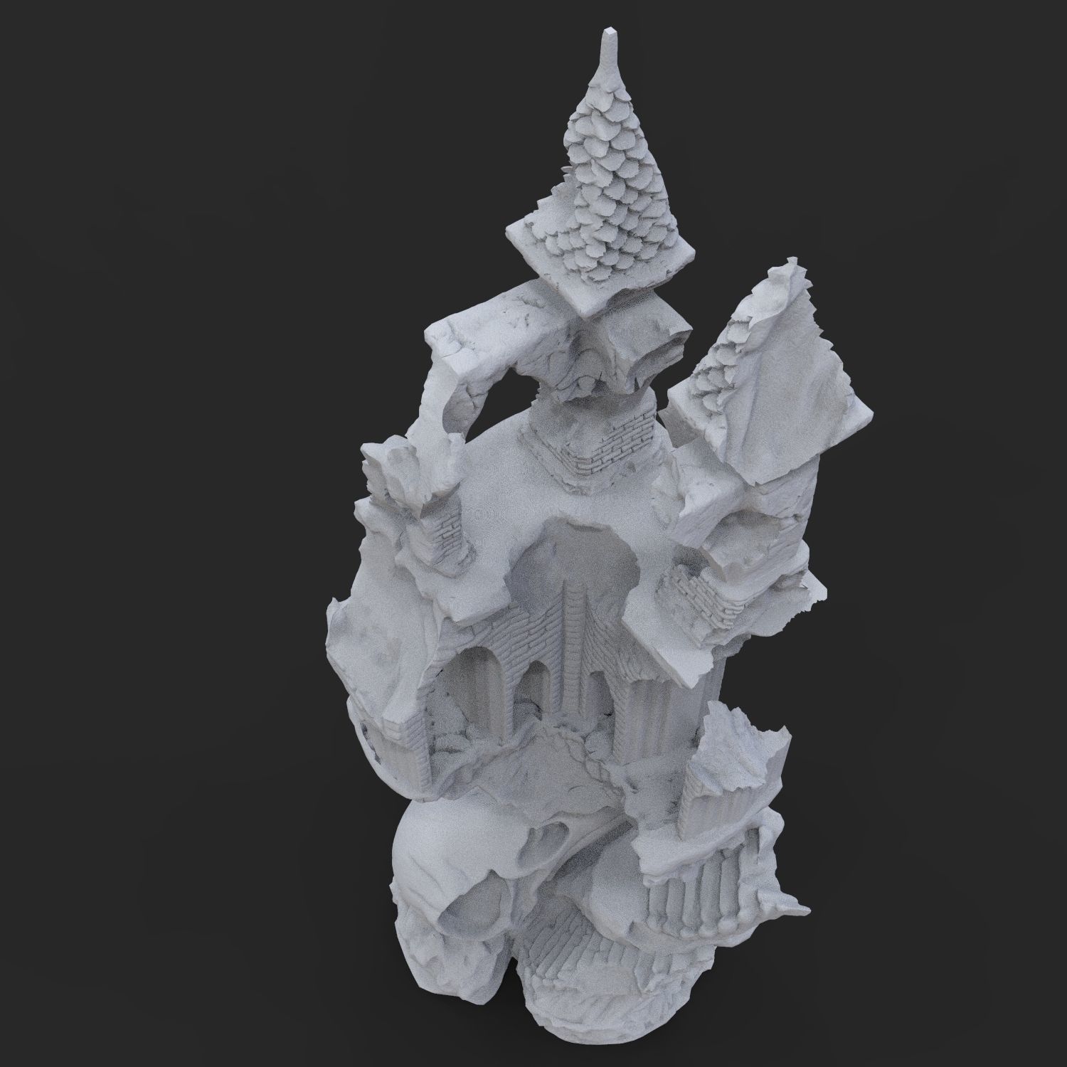 ANCIENT RAVEN CASTLE 3D print model_26