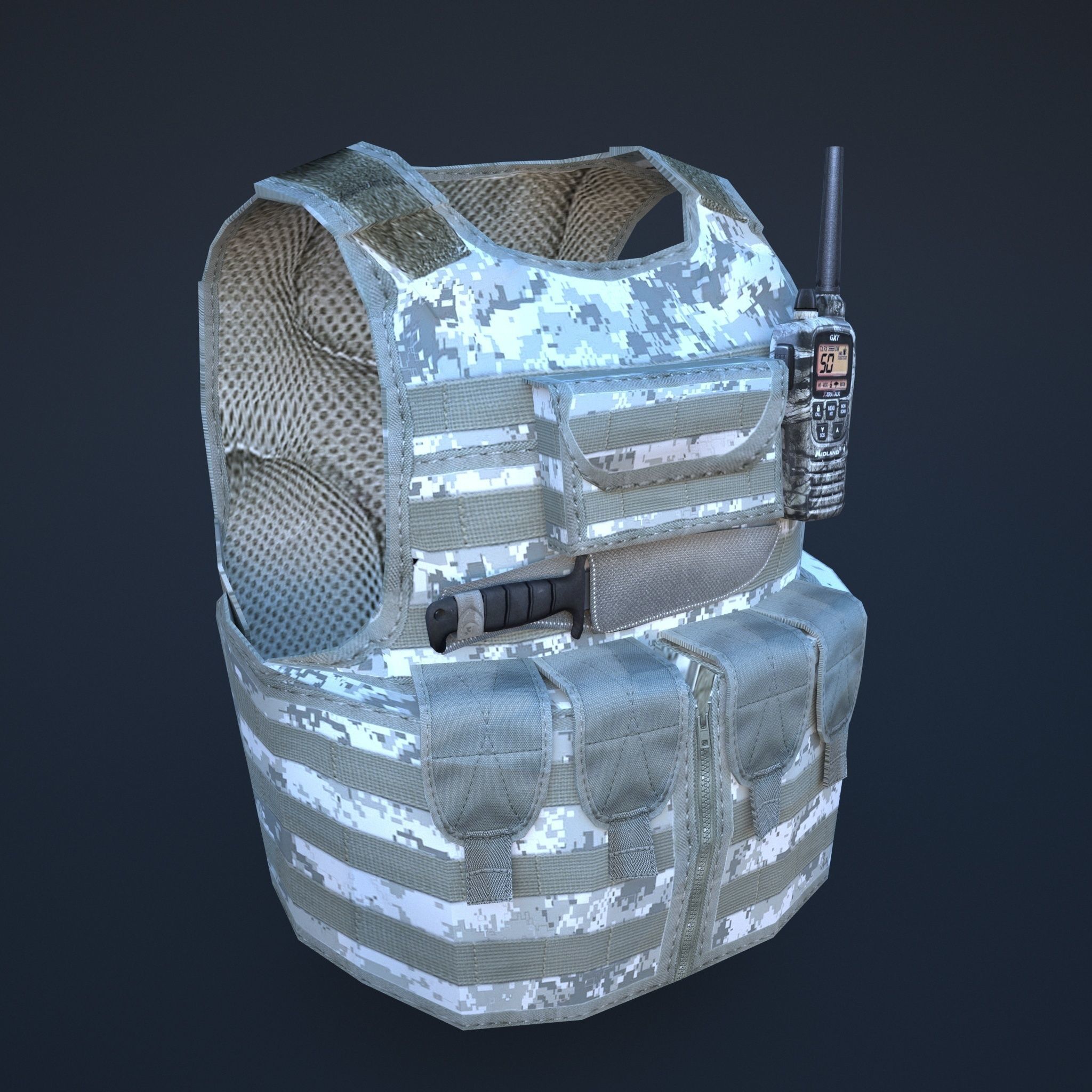 body armor winter Low-poly 3D model_3