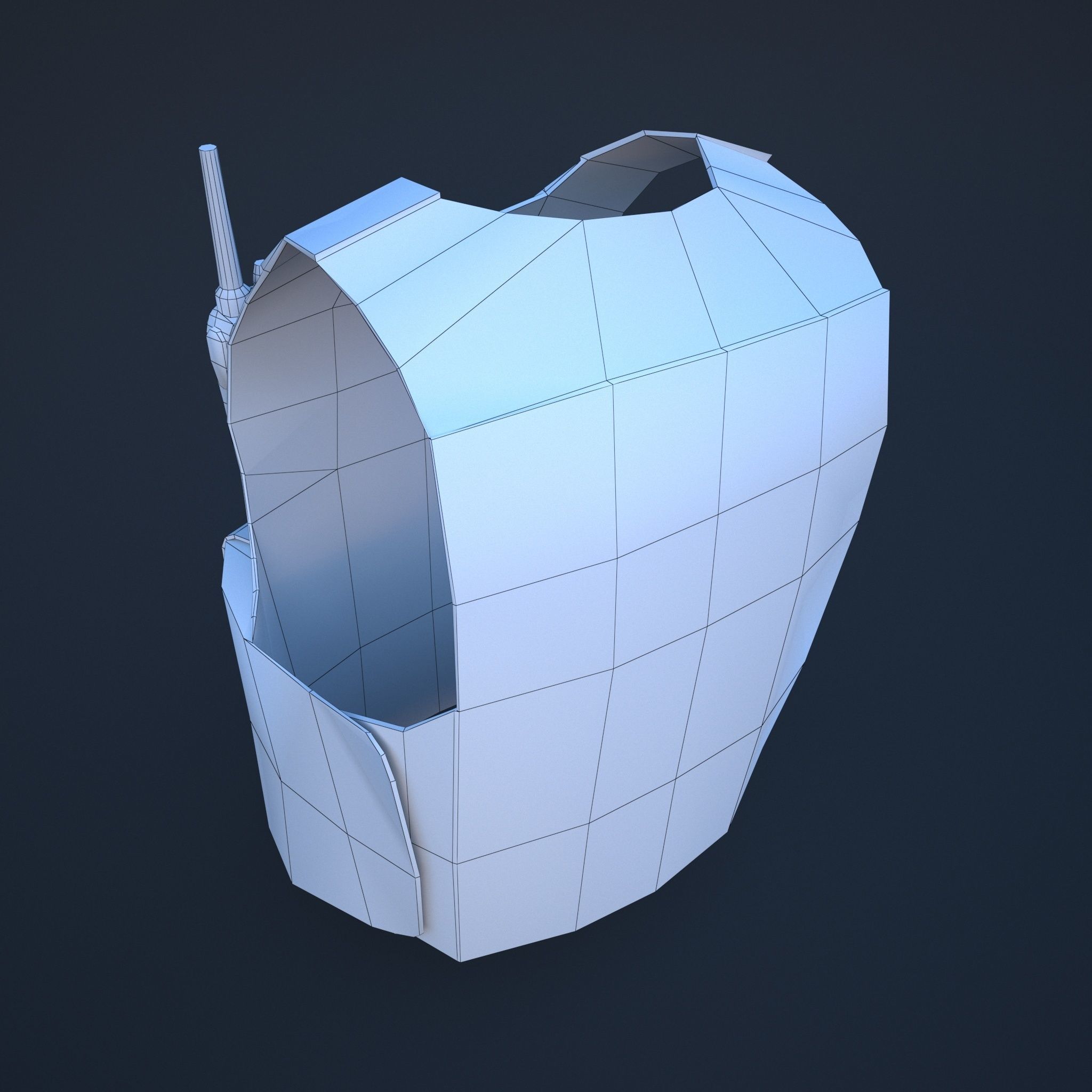 body armor winter Low-poly 3D model_12