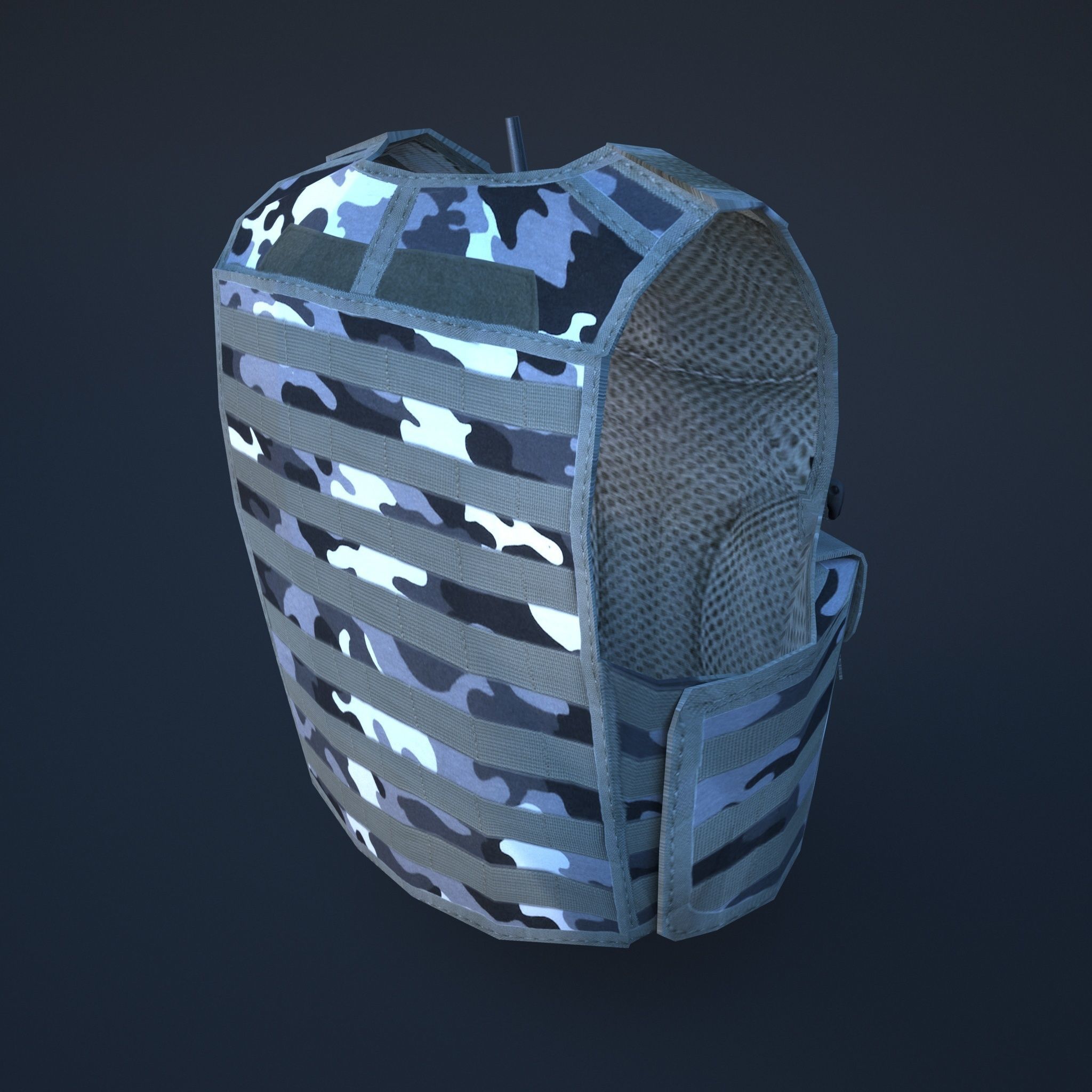 body armor winter Low-poly 3D model_8