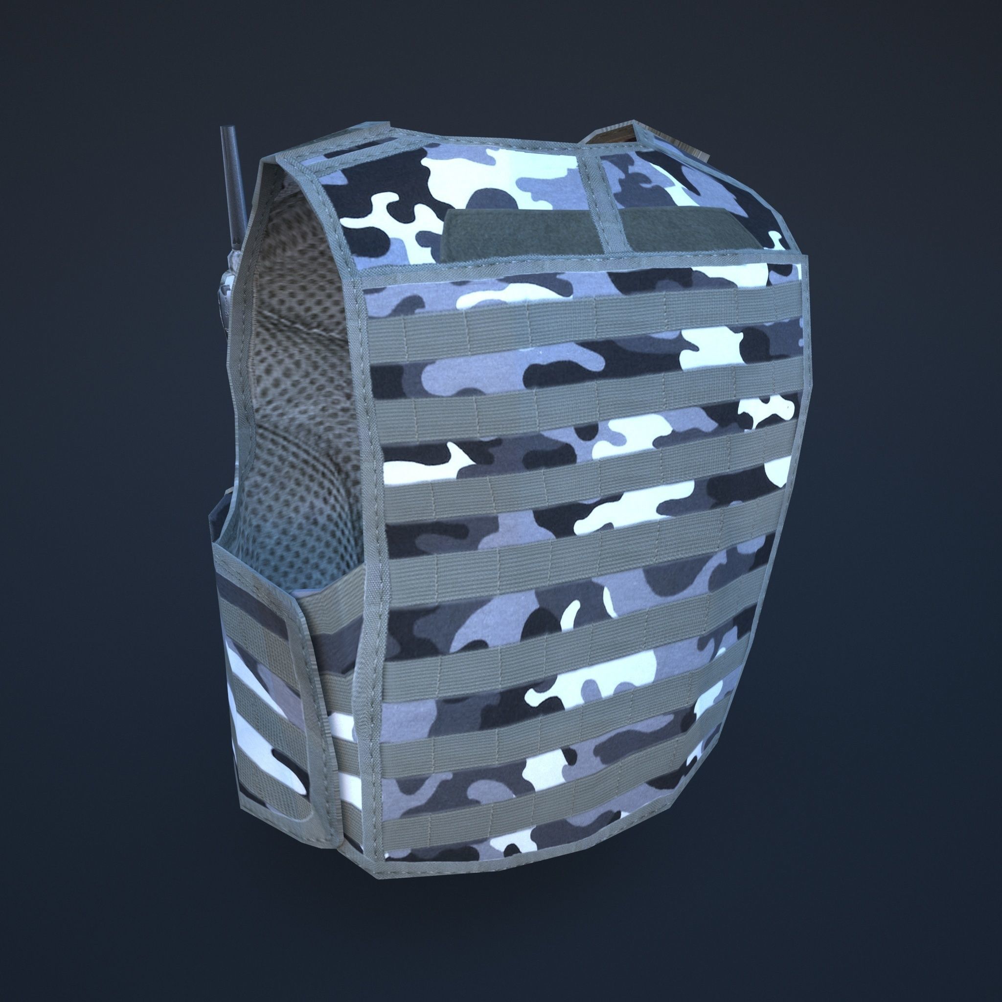 body armor winter Low-poly 3D model_7