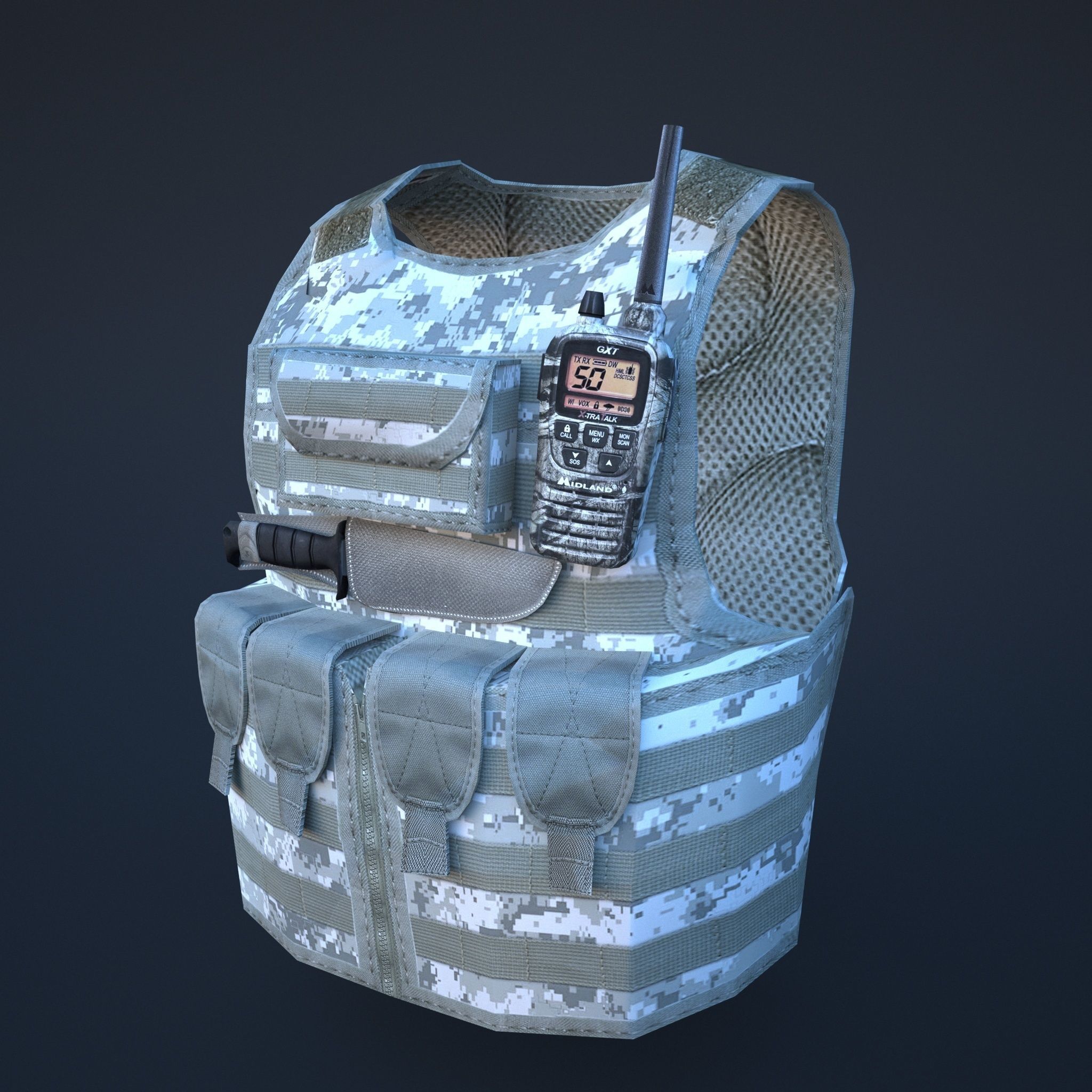 body armor winter Low-poly 3D model_1