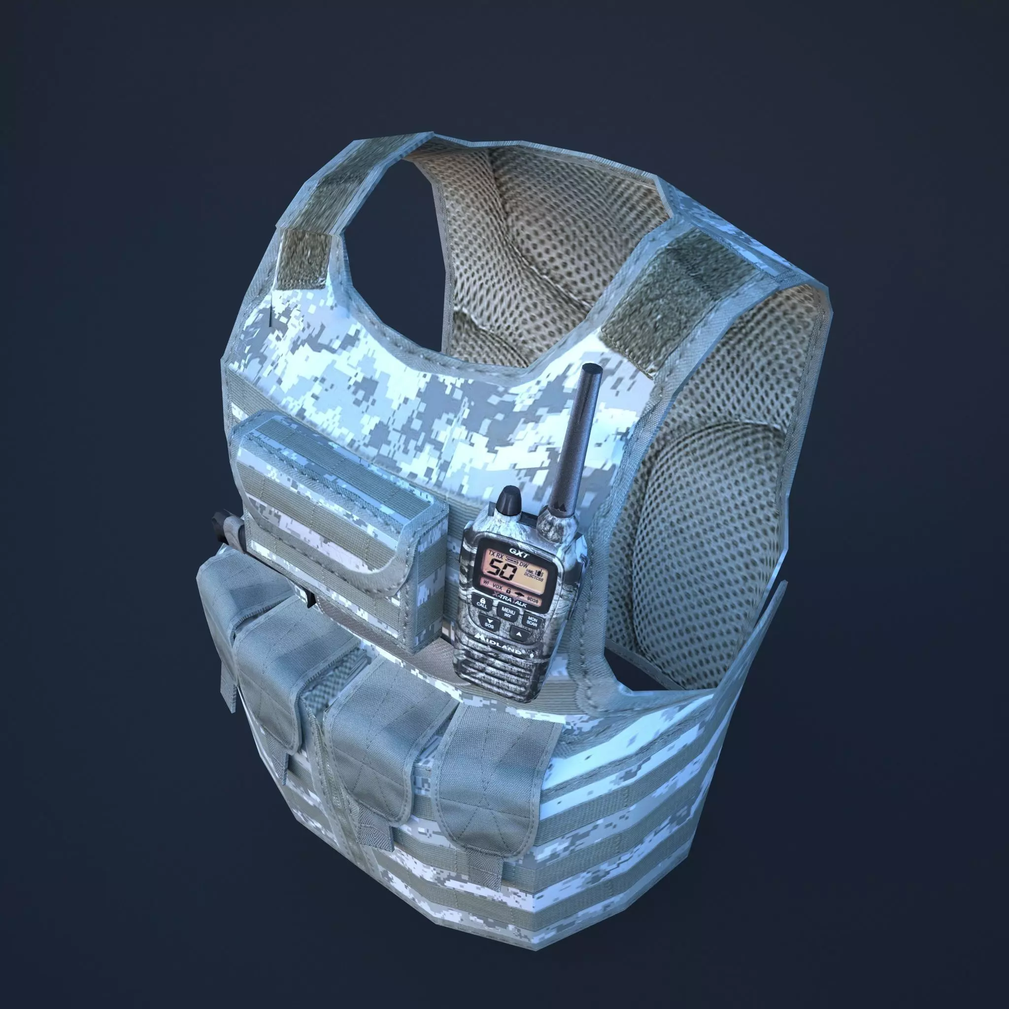 body armor winter Low-poly 3D model_0