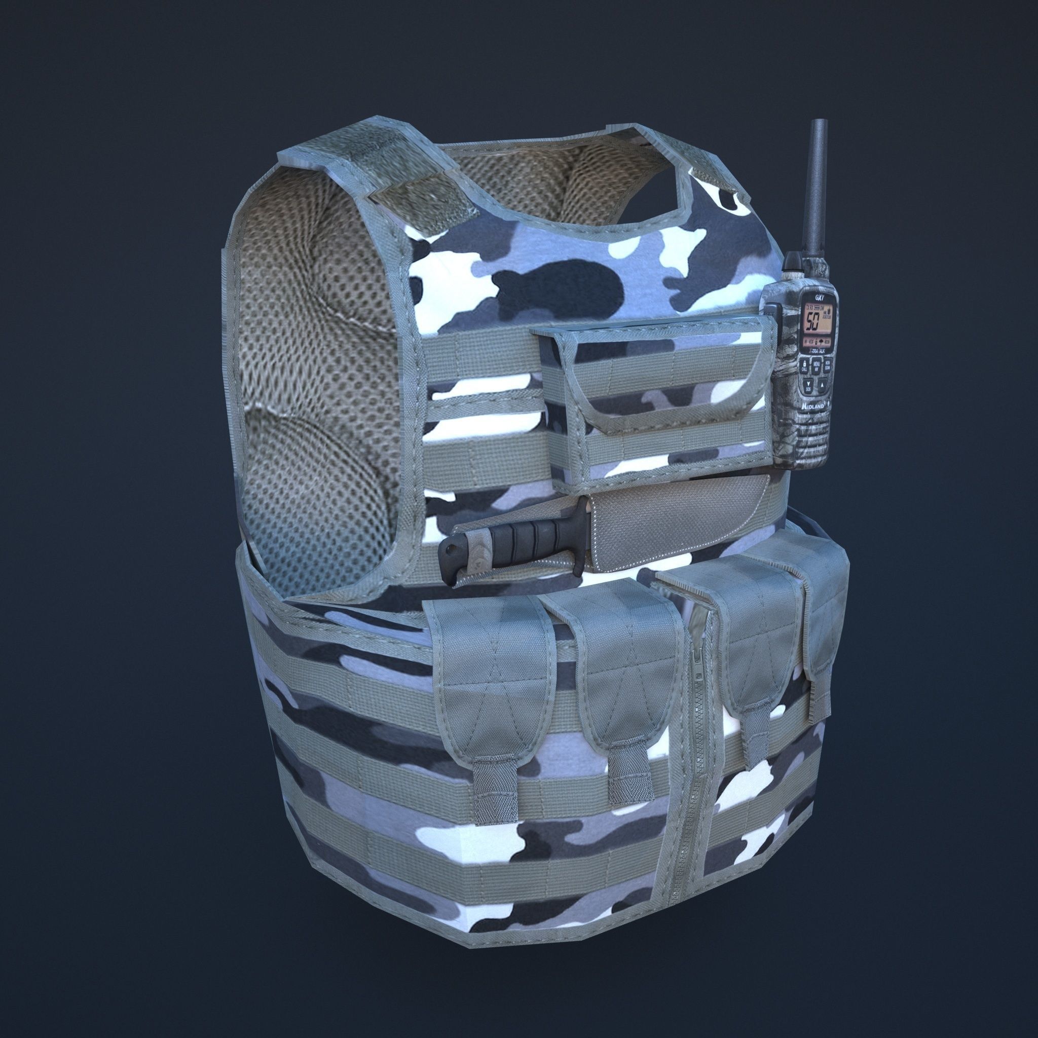 body armor winter Low-poly 3D model_6