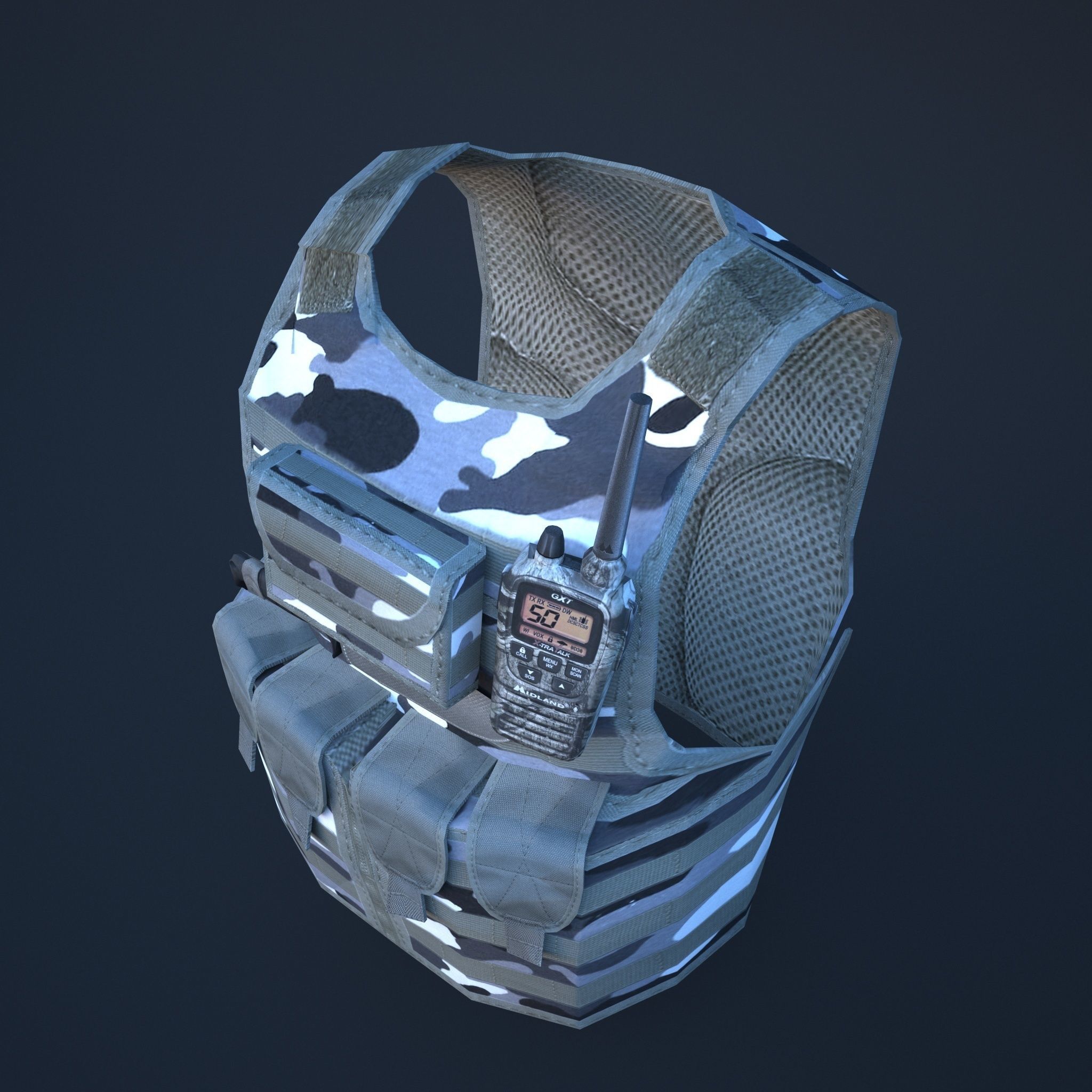 body armor winter Low-poly 3D model_9