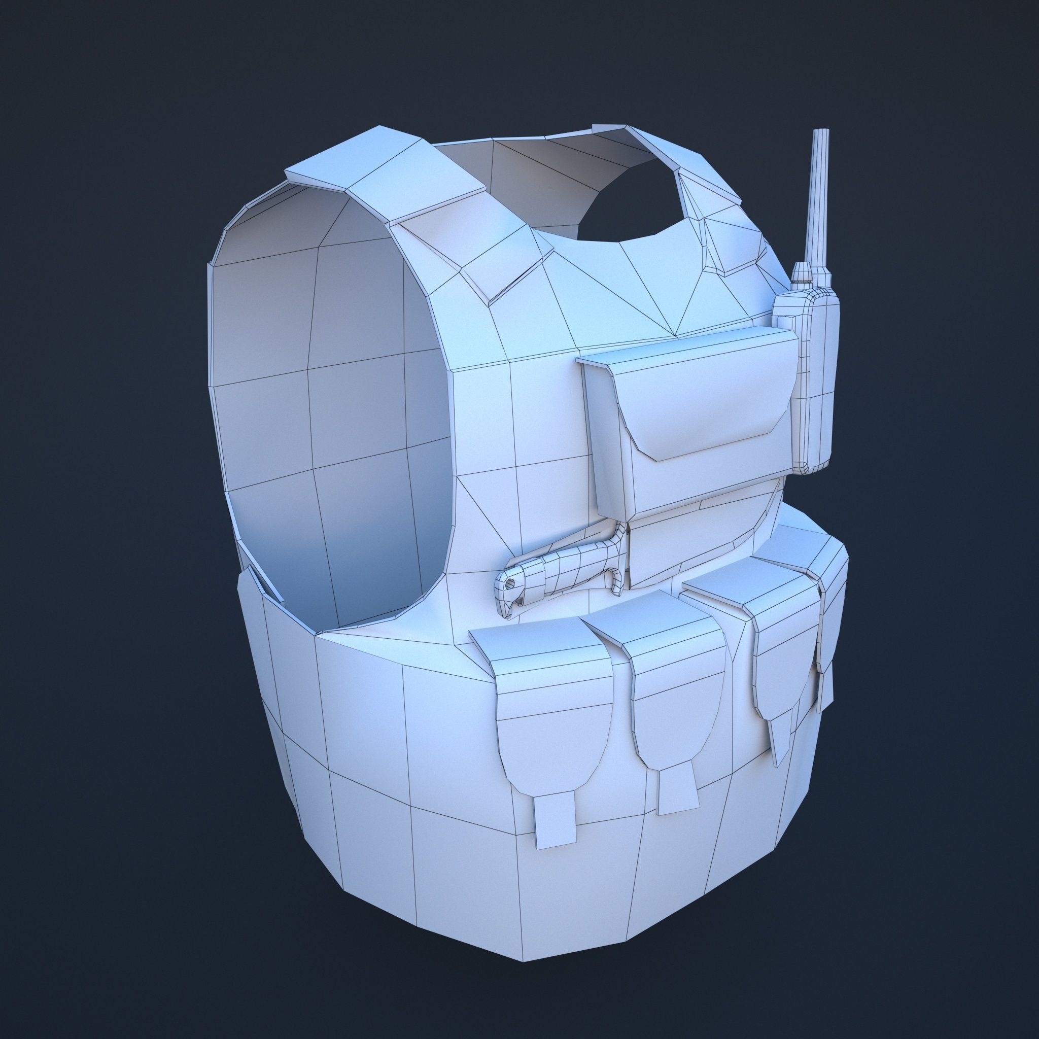 body armor winter Low-poly 3D model_11