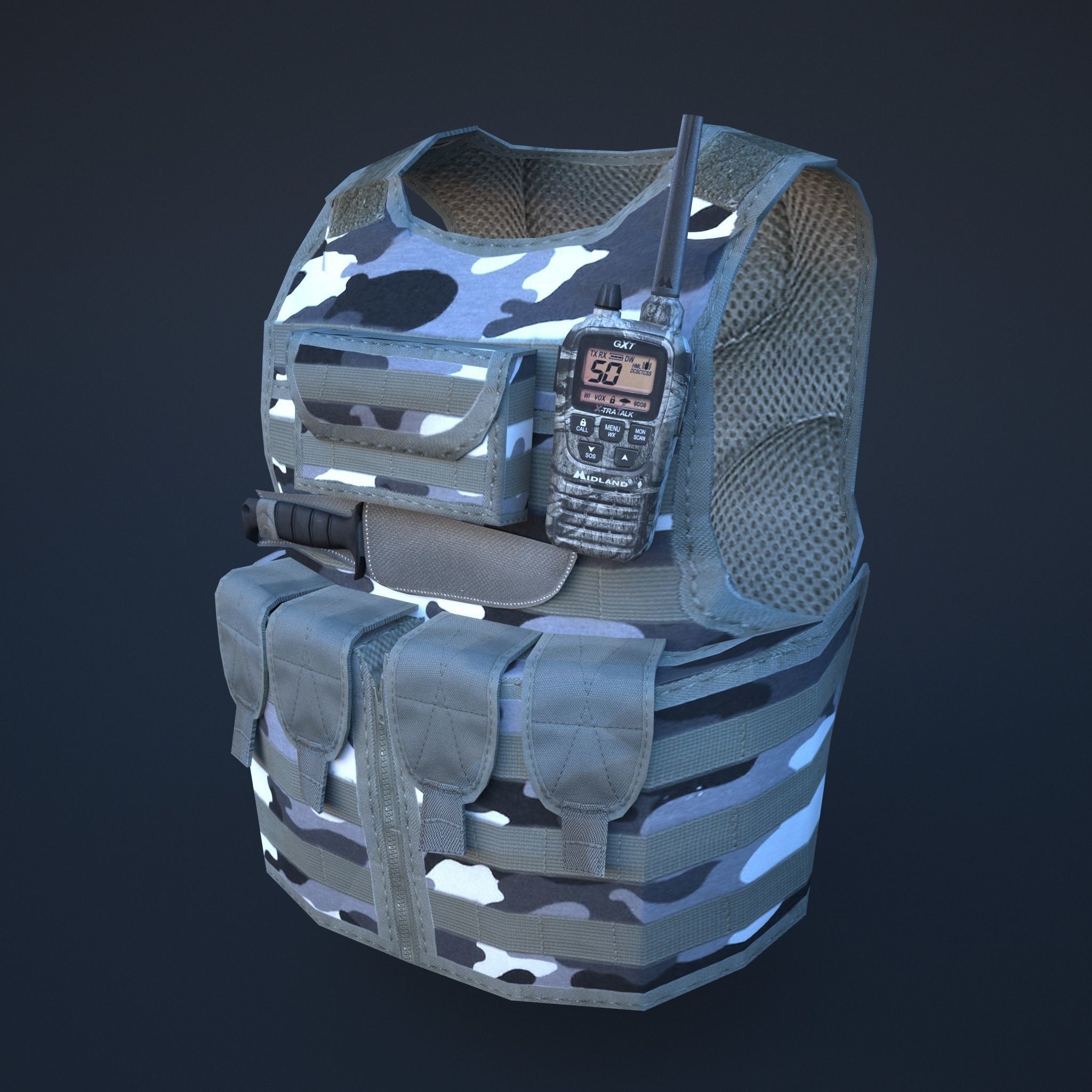 body armor winter Low-poly 3D model_2