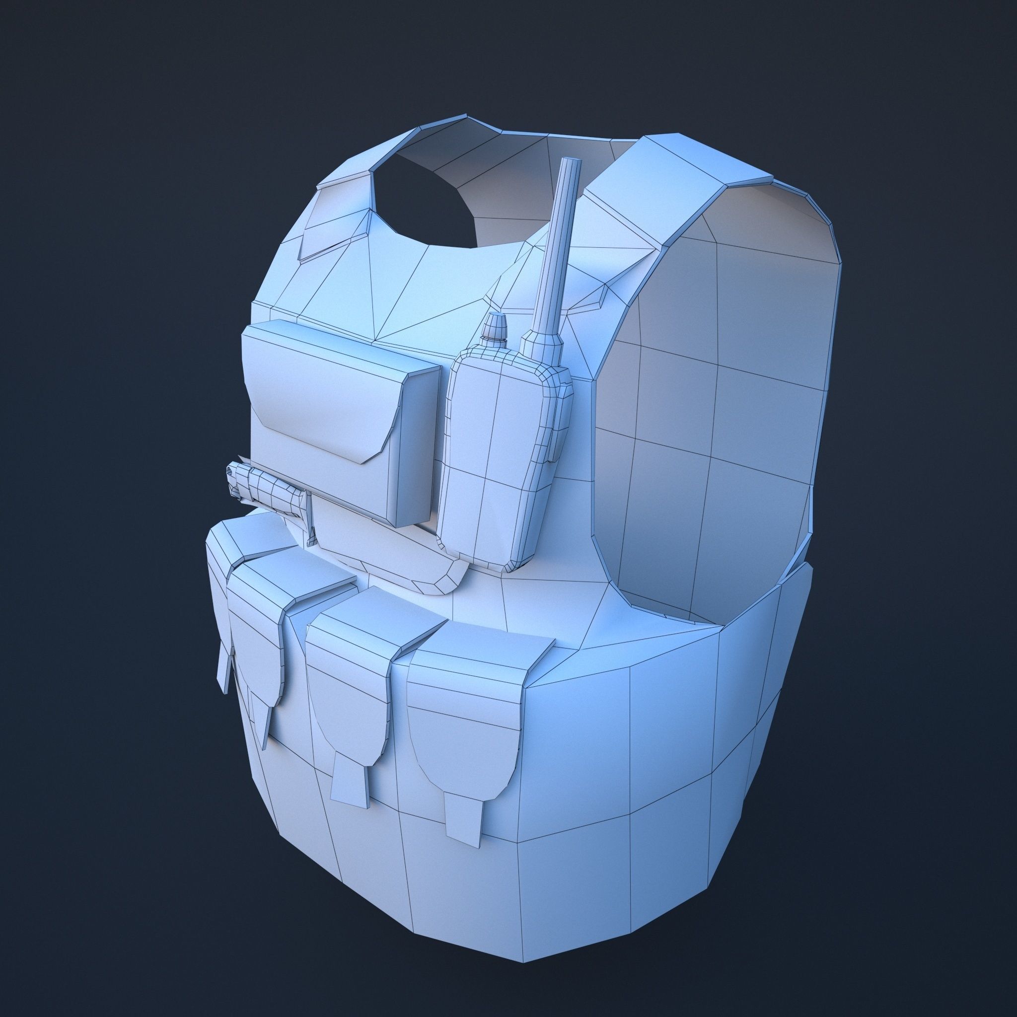 body armor winter Low-poly 3D model_10