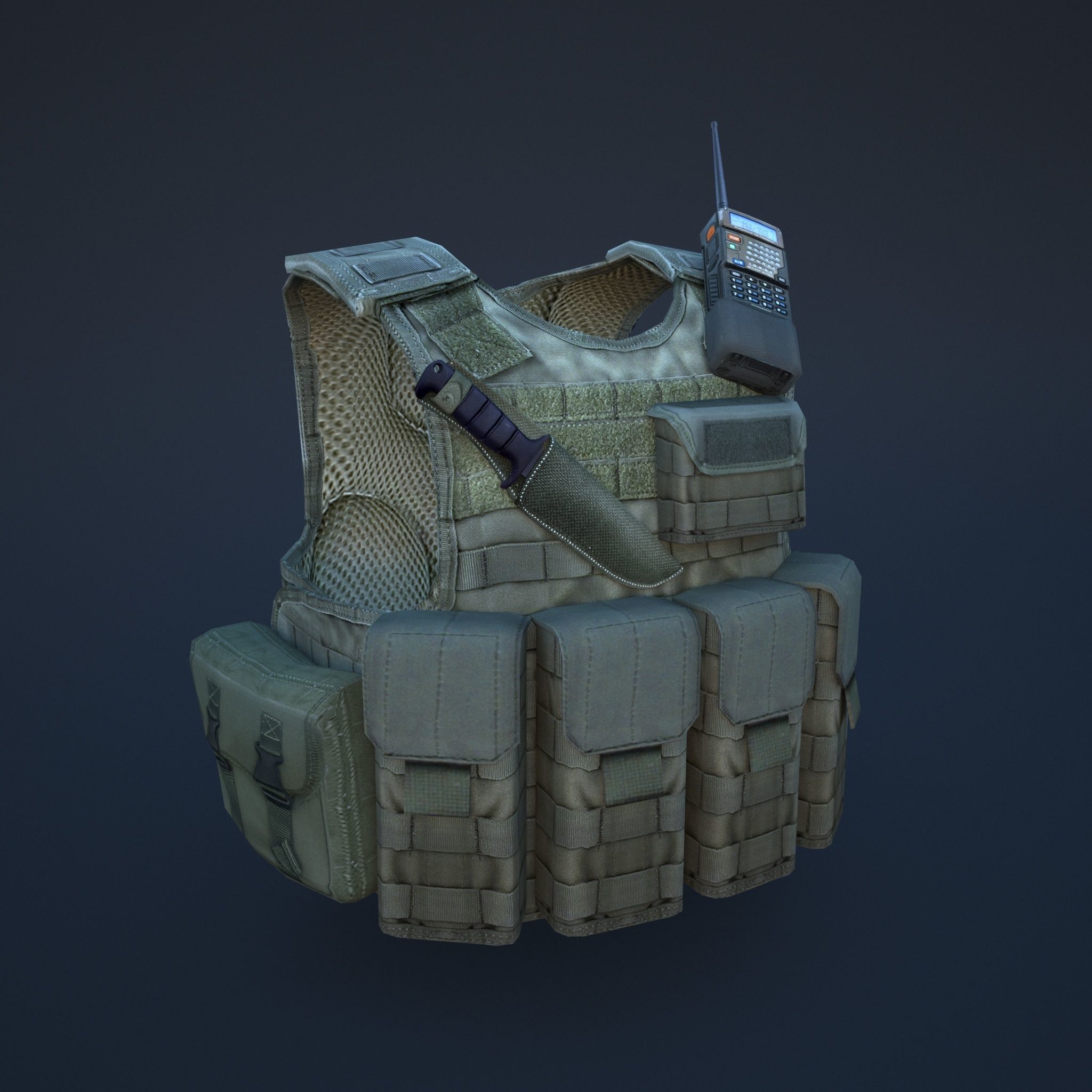 body armor  Low-poly 3D model_1