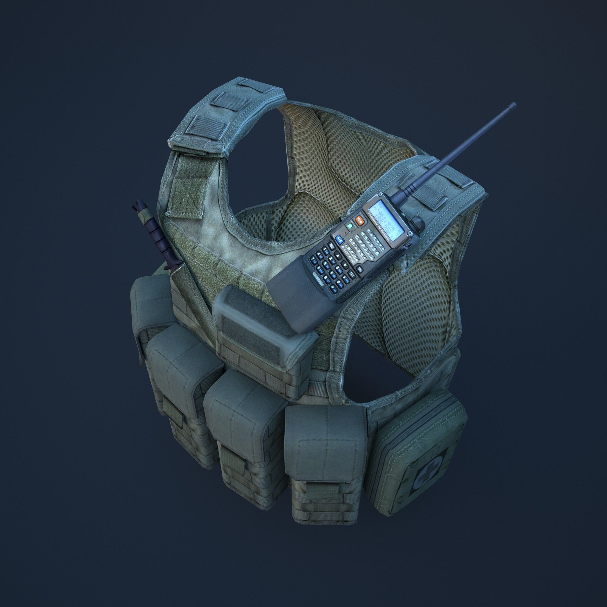 body armor  Low-poly 3D model_3