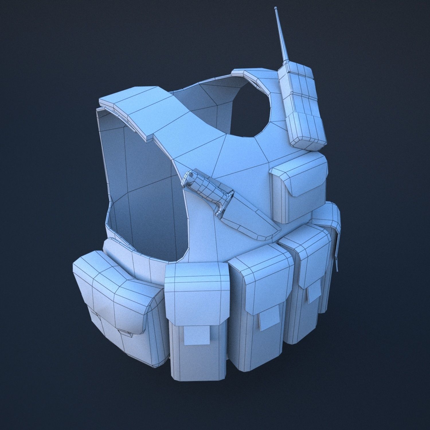 body armor  Low-poly 3D model_8