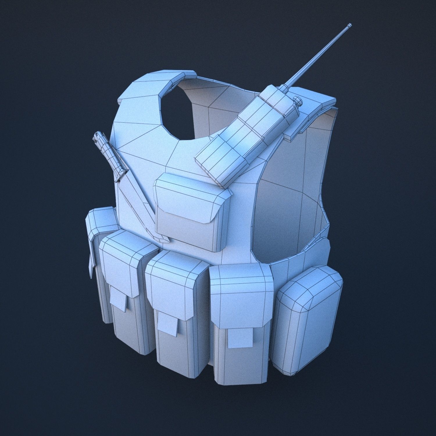 body armor  Low-poly 3D model_7