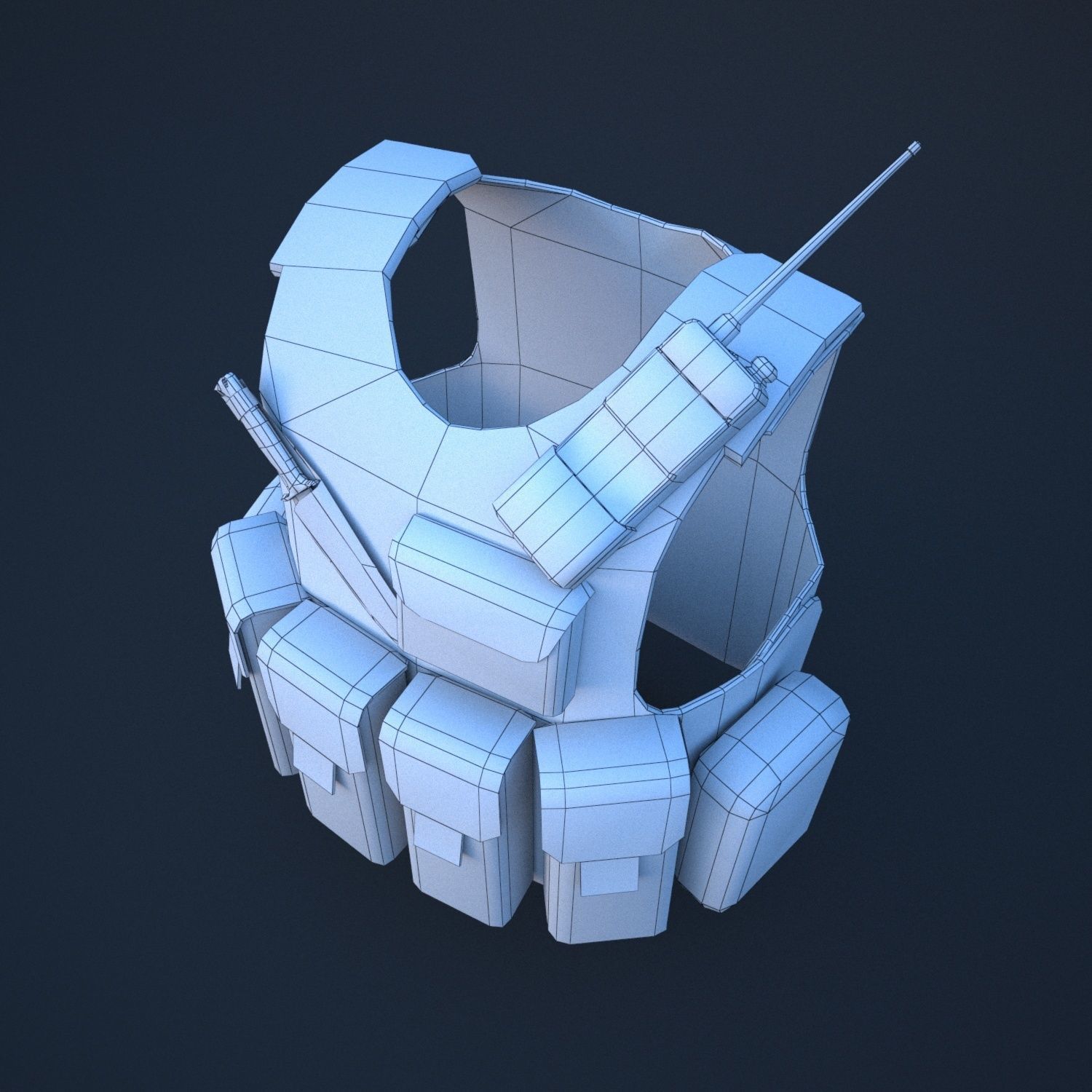body armor  Low-poly 3D model_5