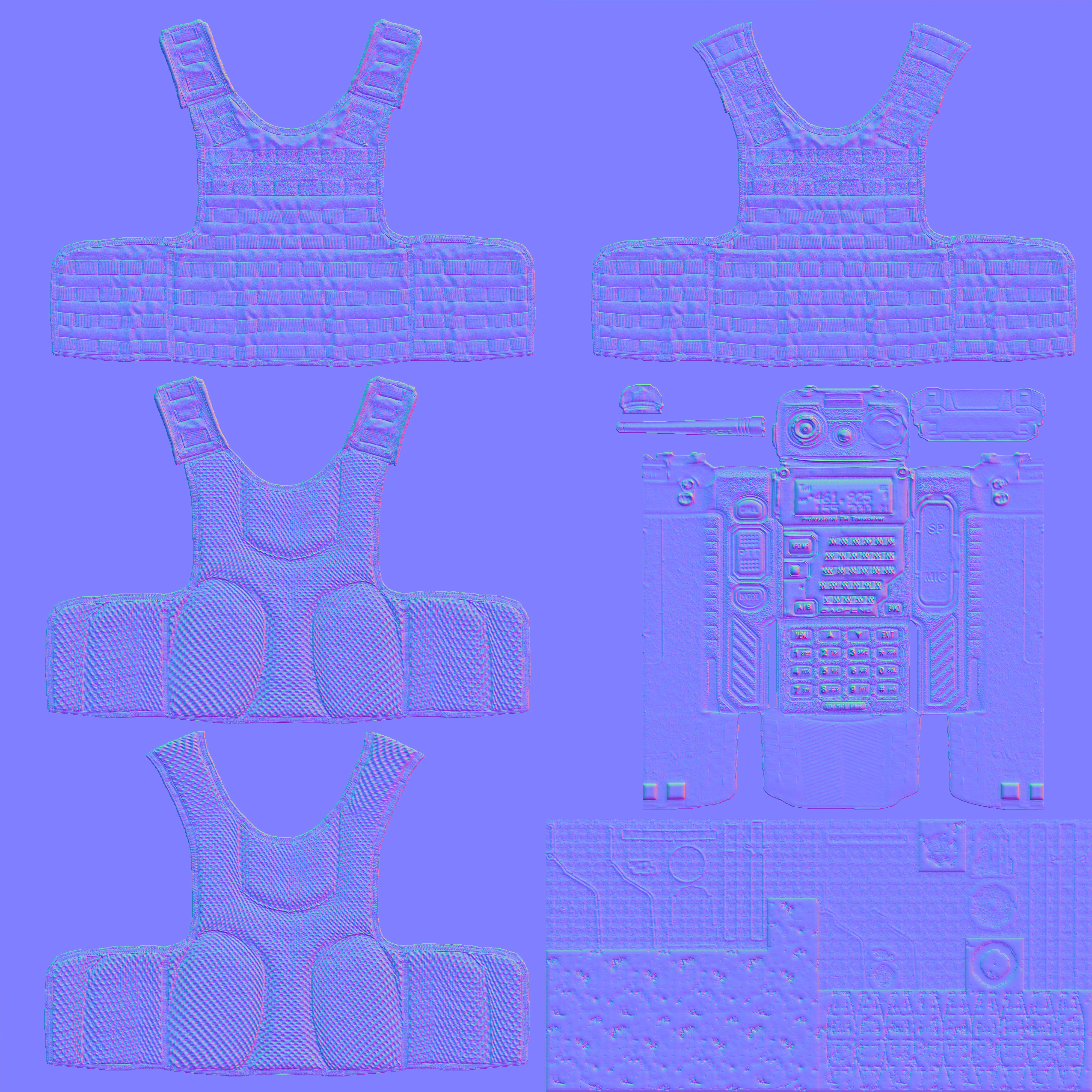 body armor  Low-poly 3D model_13