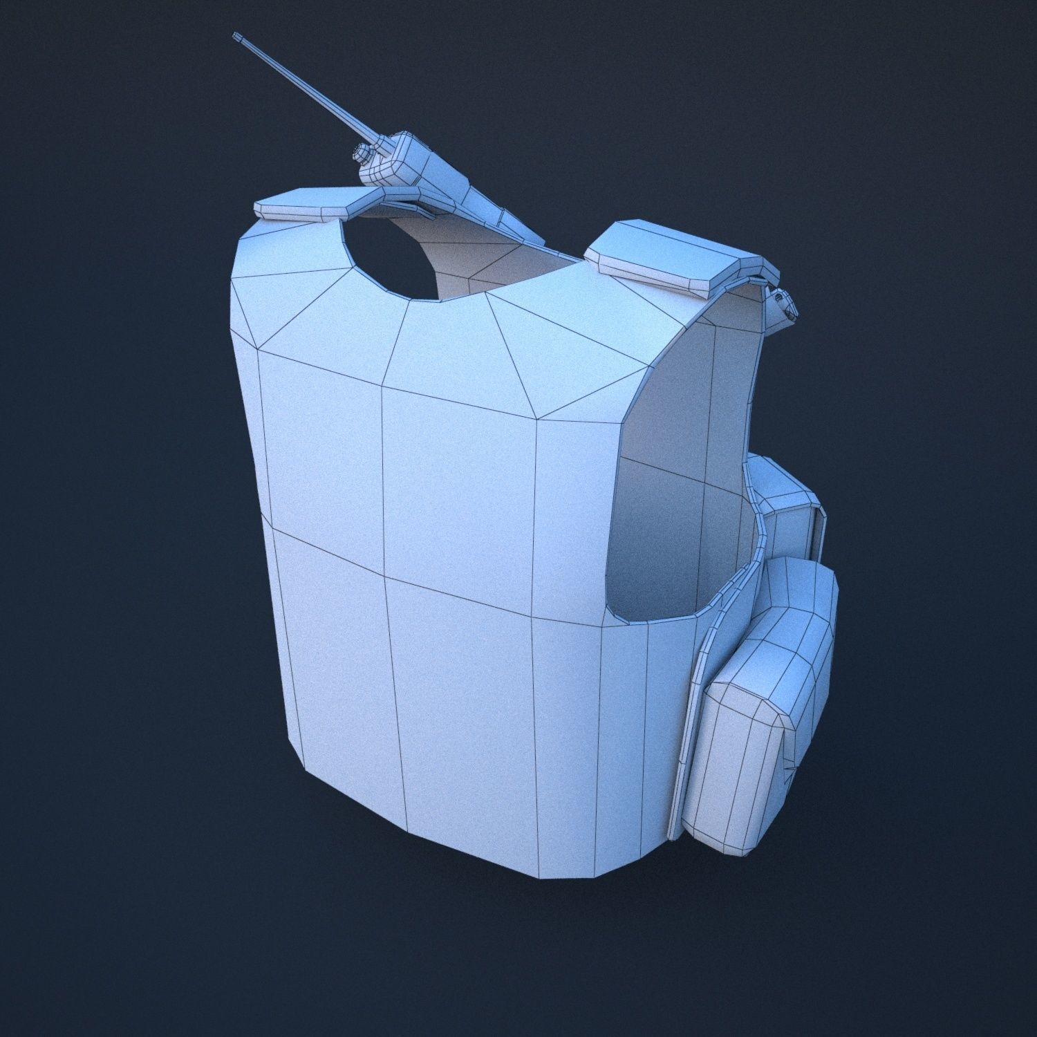 body armor  Low-poly 3D model_9