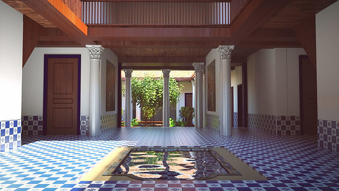Simple pseudo Roman vila 3D model