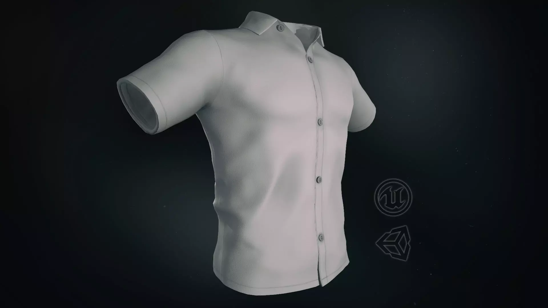 White Summer Shirt Low-poly 3D model
