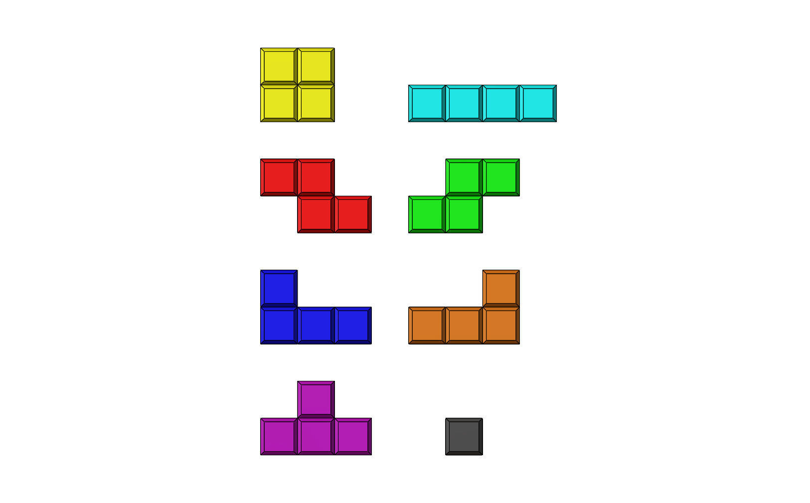 Tetrise blocks 3D print model_1