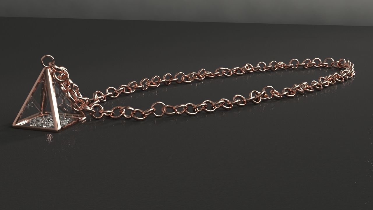 Pyramid Pendant Free 3D model_2