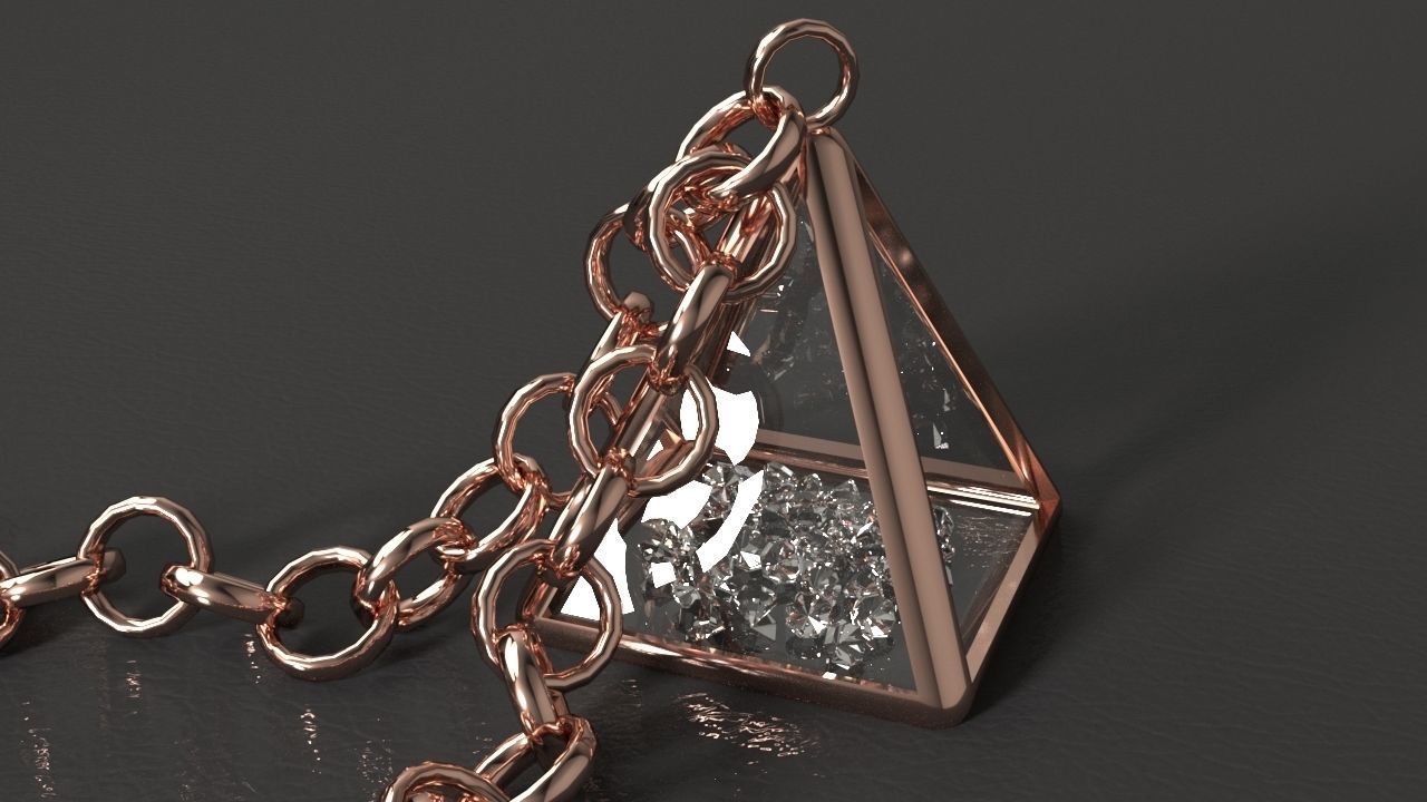 Pyramid Pendant Free 3D model_0
